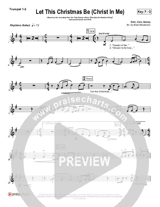 Let This Christmas Be (Christ In Me) Trumpet 1,2 (Toby Baxley)