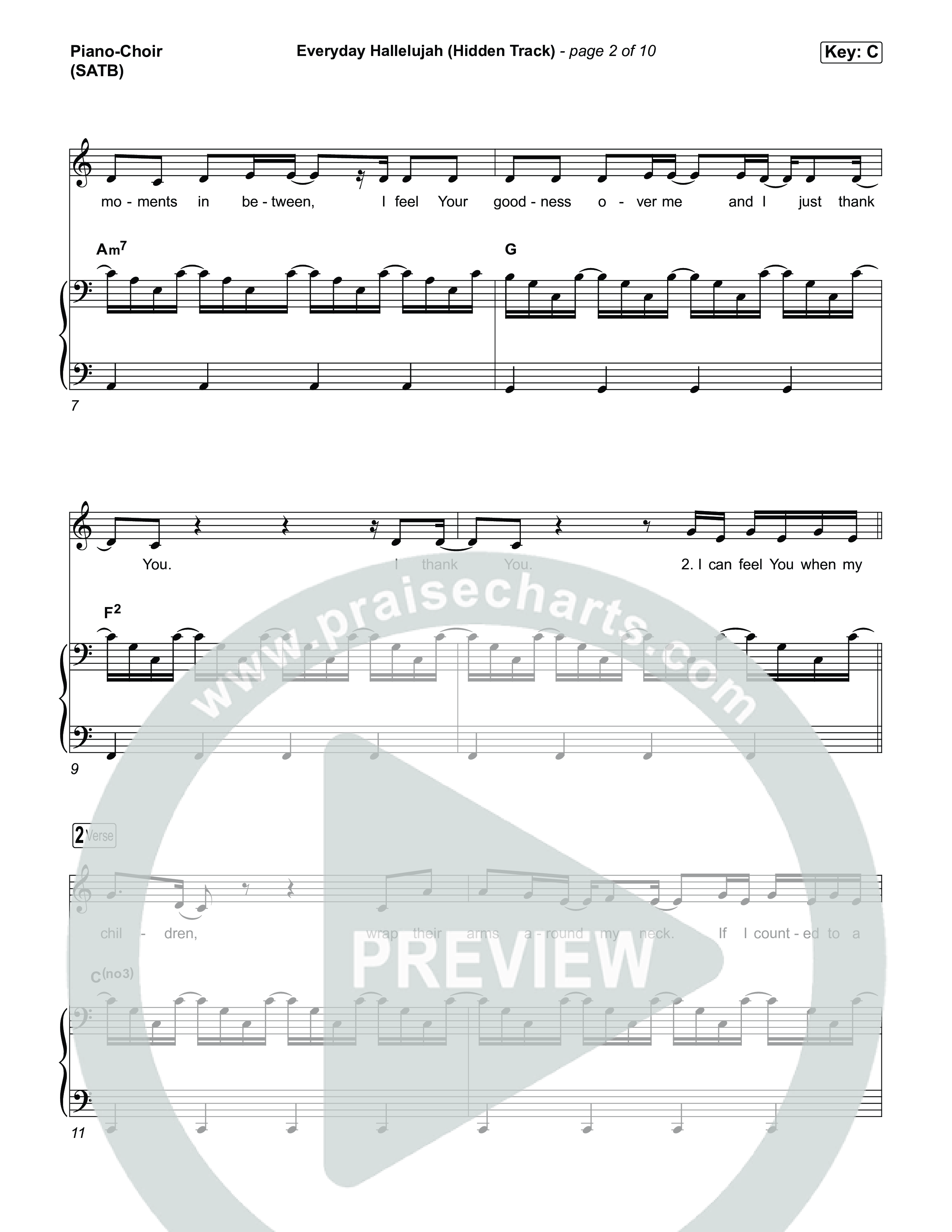 Everyday Hallelujah (Hidden Track) Piano/Vocal (SATB) (Phil Wickham)