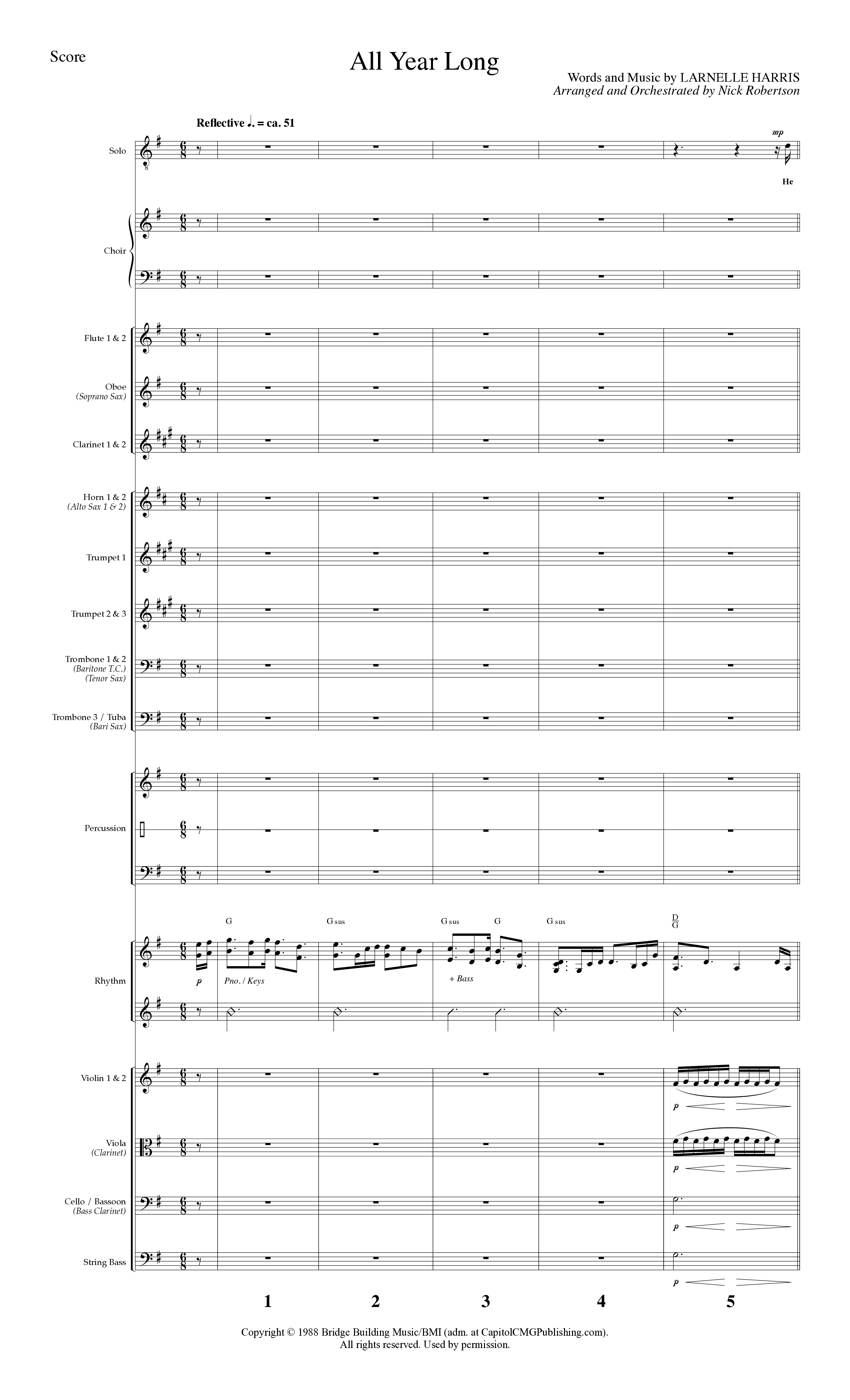All Year Long (7 Song Choral Collection) Song 7 (Orchestration) (Lillenas Choral / Arr. Nick Robertson)