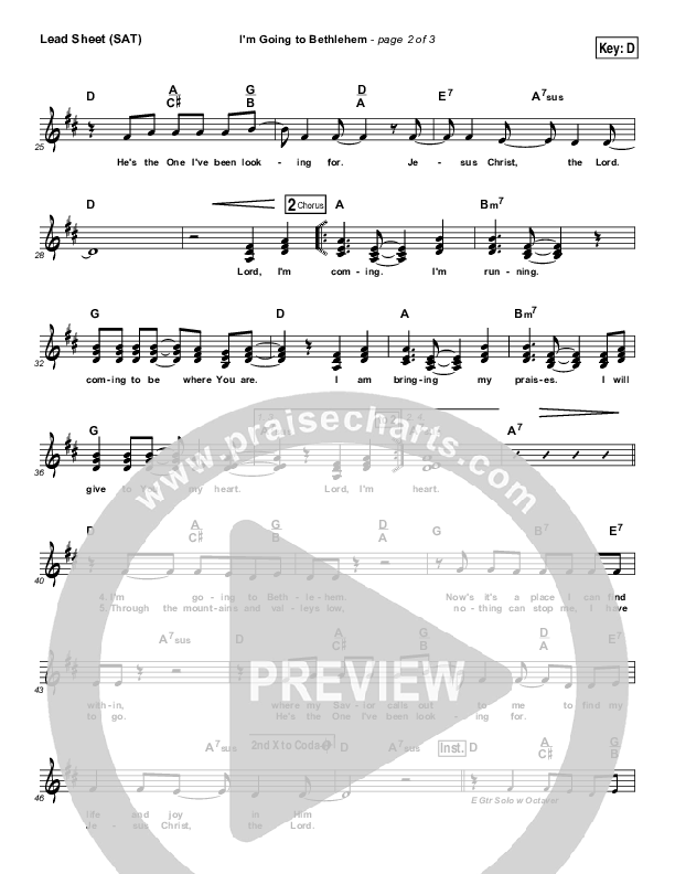 I'm Going To Bethlehem Lead & Piano (Tommy Walker)