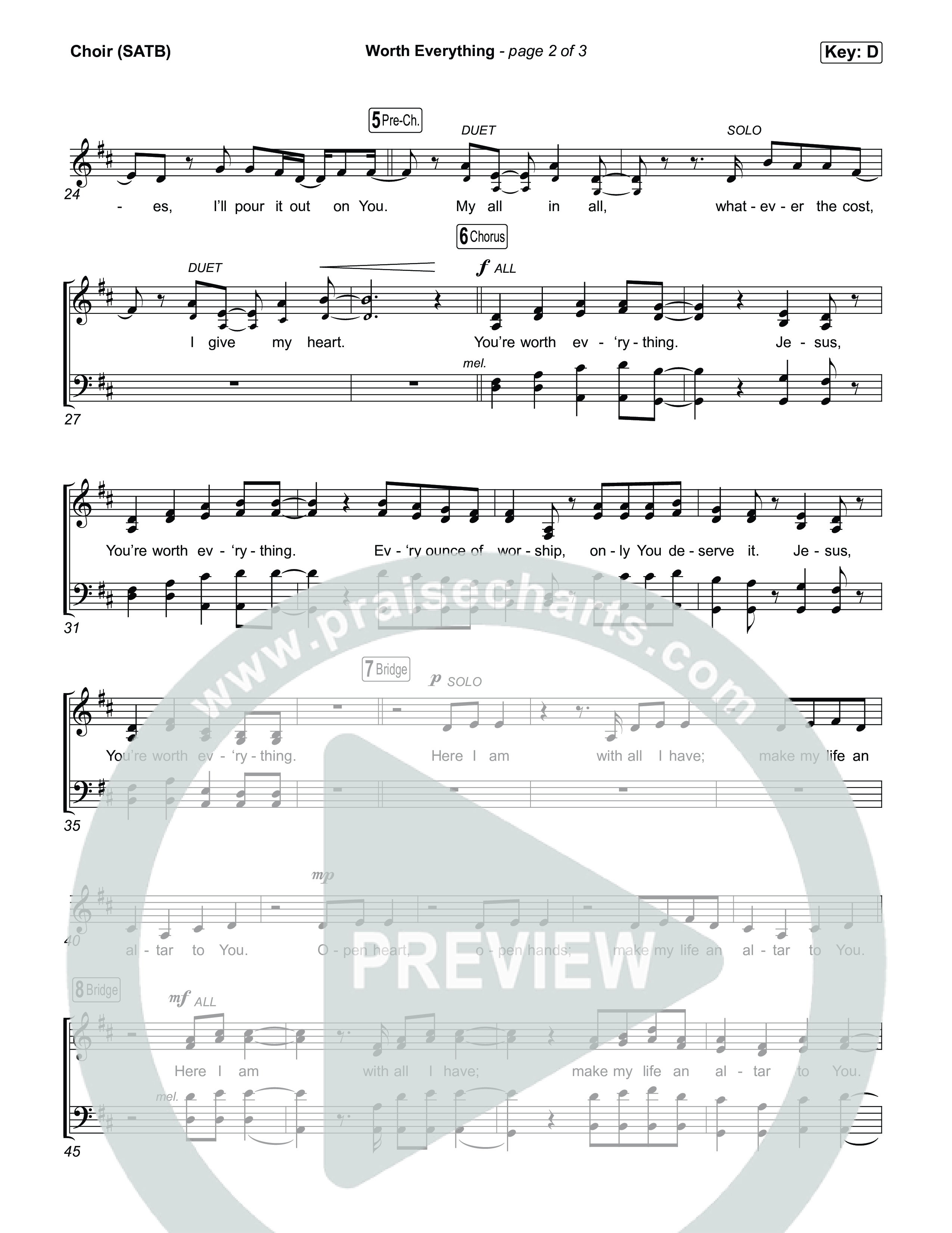 Worth Everything Choir Sheet (SATB) (Josh Baldwin)