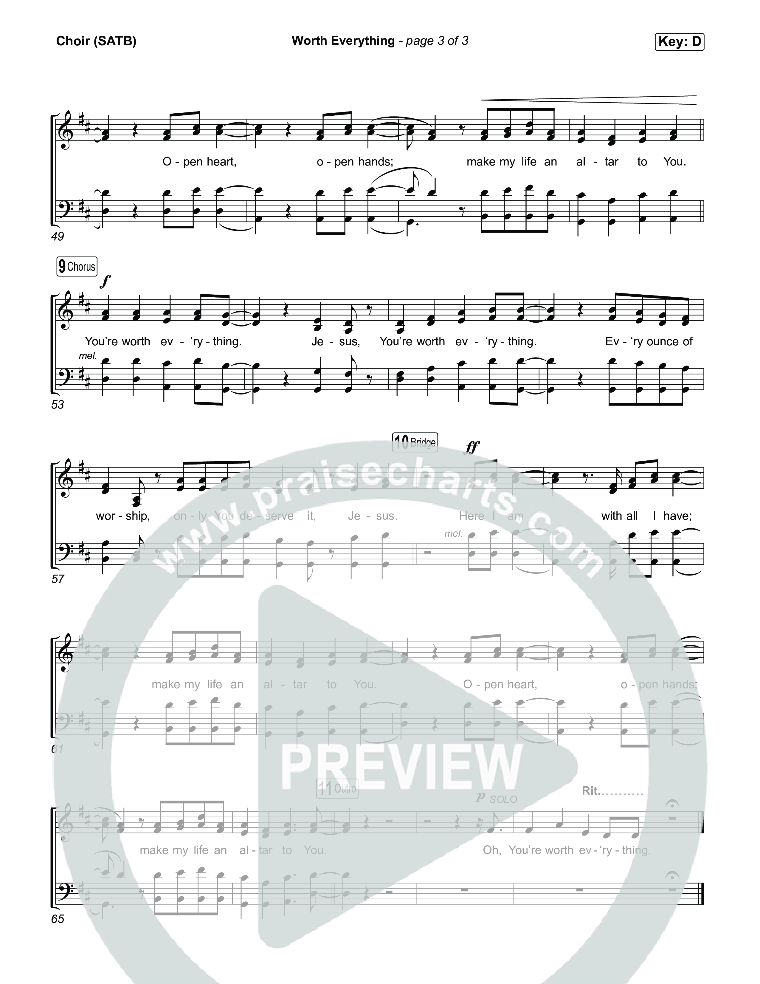 Worth Everything Choir Sheet (SATB) (Josh Baldwin)