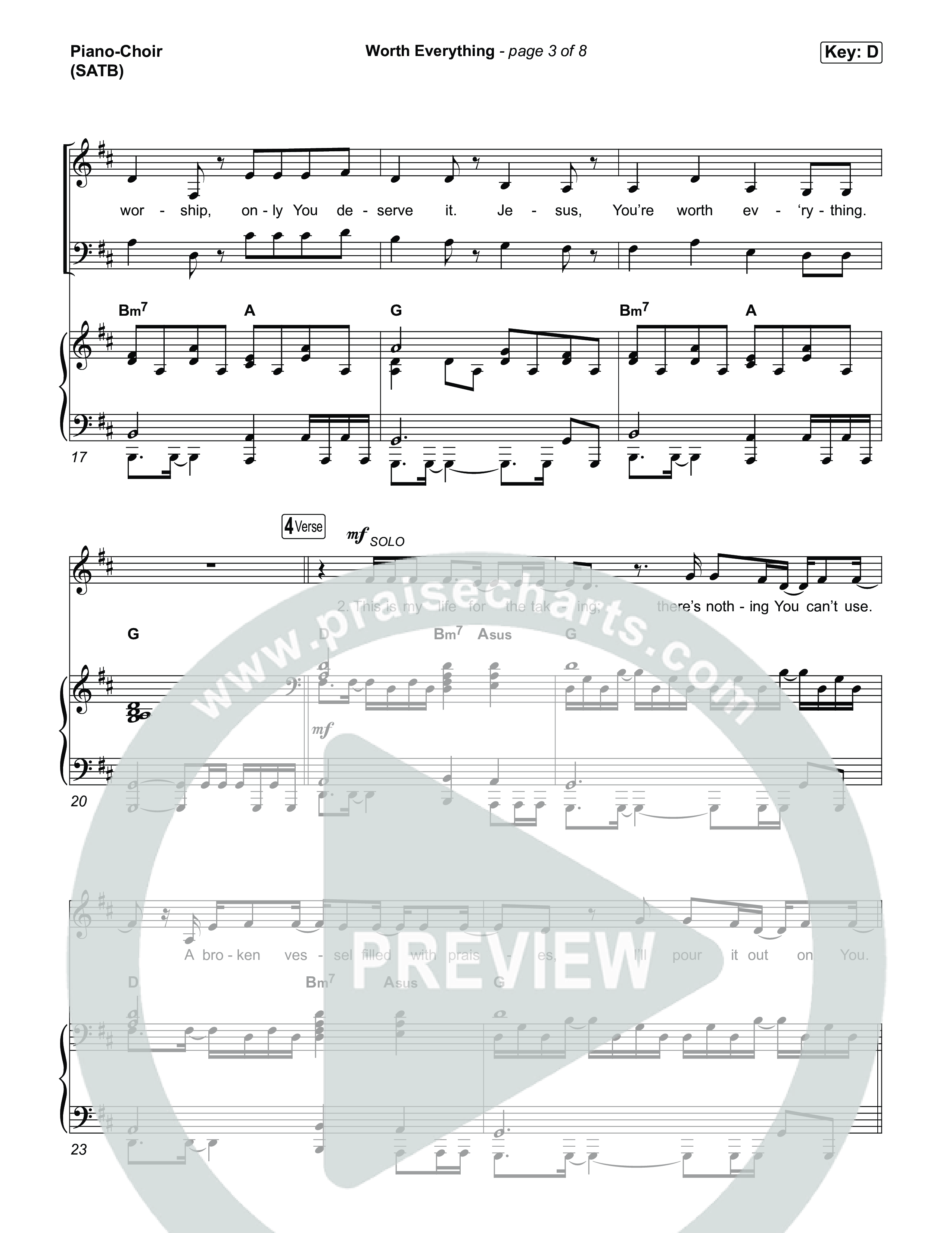 Worth Everything Piano/Vocal Pack (Josh Baldwin)