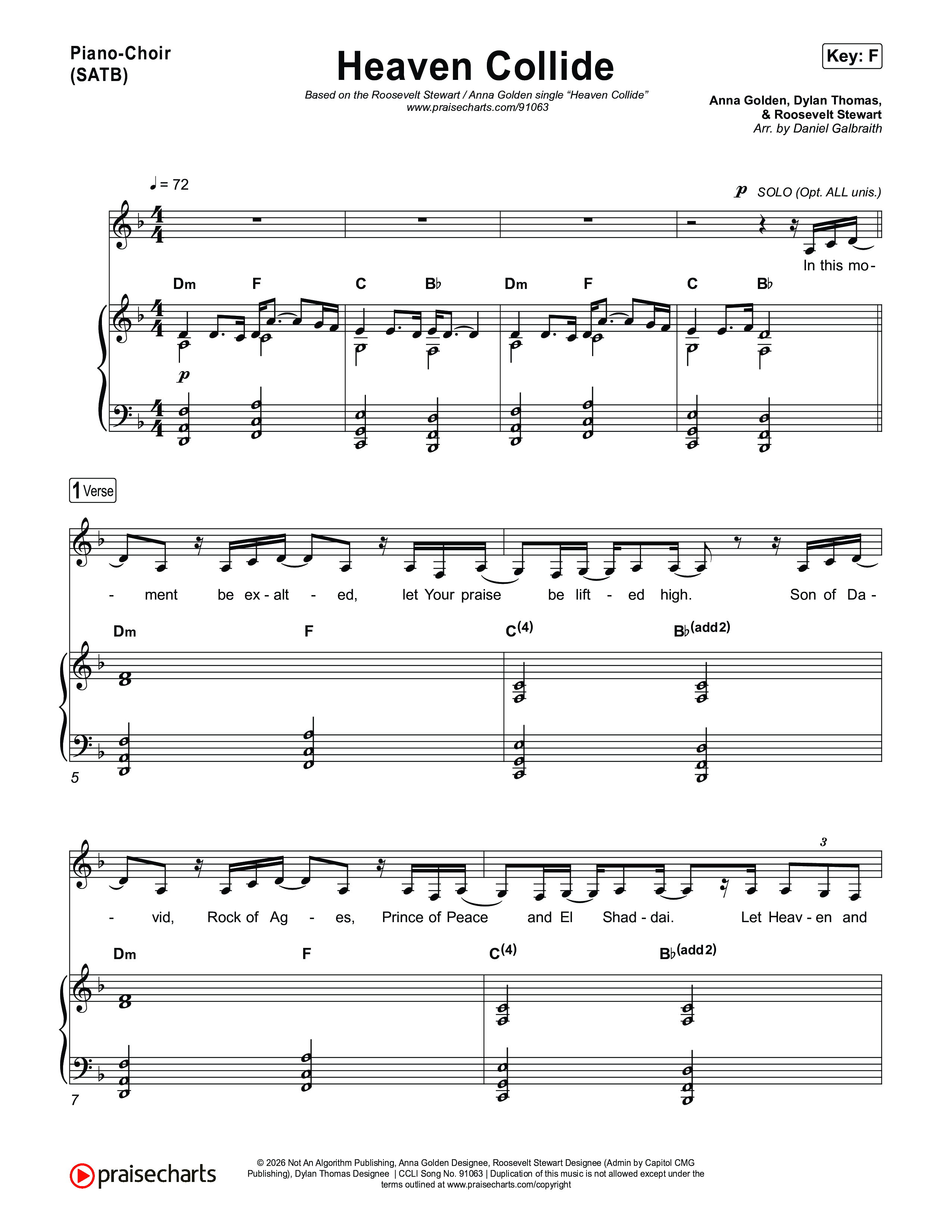 Heaven Collide Piano/Vocal Pack (Roosevelt Stewart / Anna Golden)