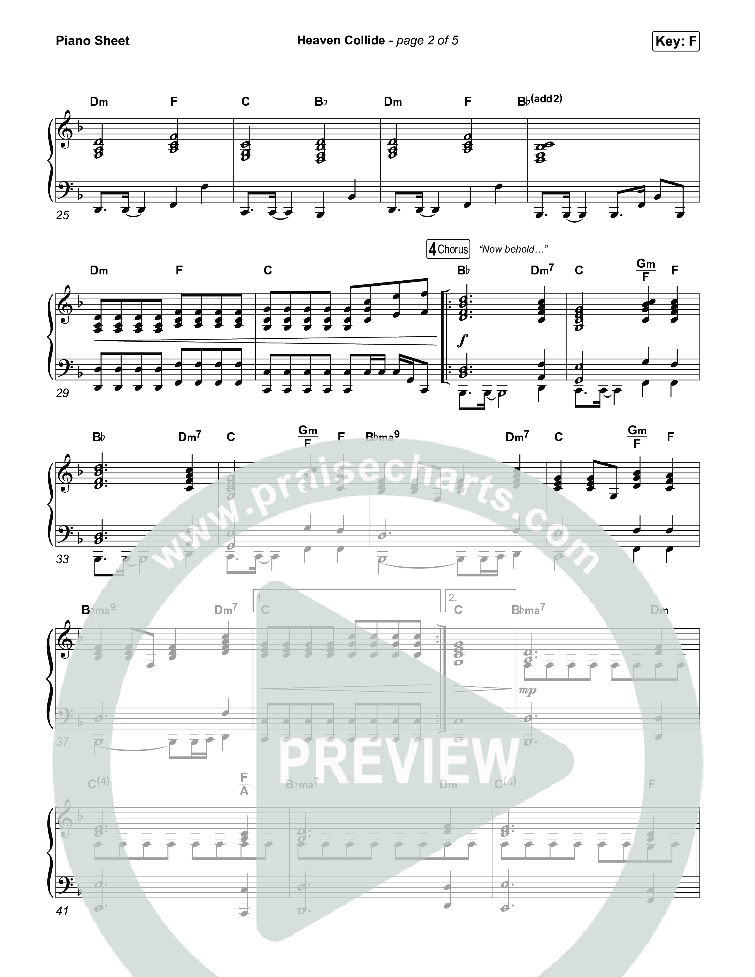 Heaven Collide Piano Sheet (Roosevelt Stewart / Anna Golden)