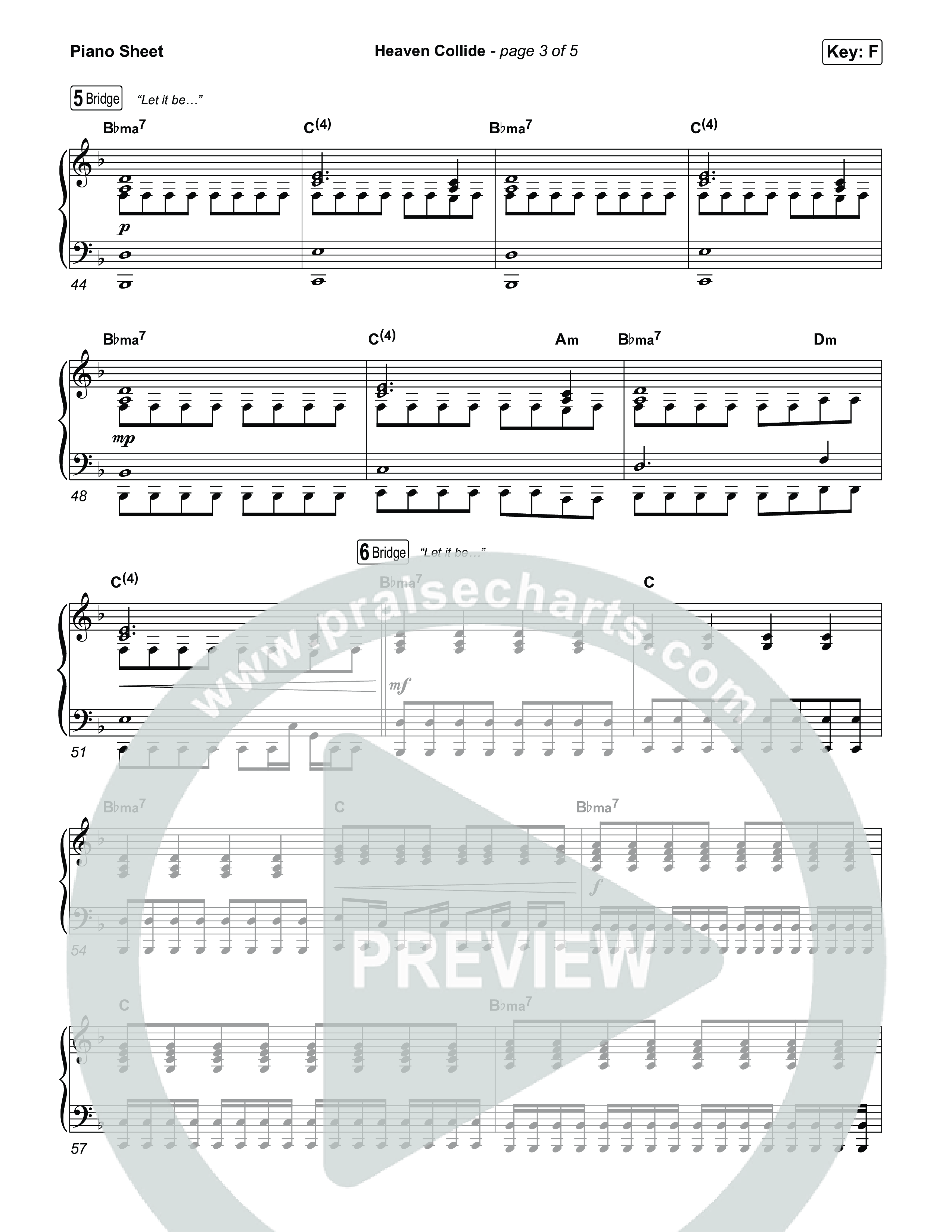 Heaven Collide Piano Sheet (Roosevelt Stewart / Anna Golden)