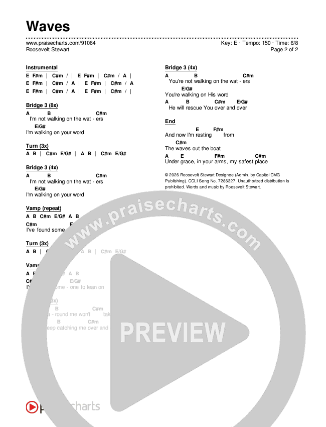 Waves Chords & Lyrics (Roosevelt Stewart)