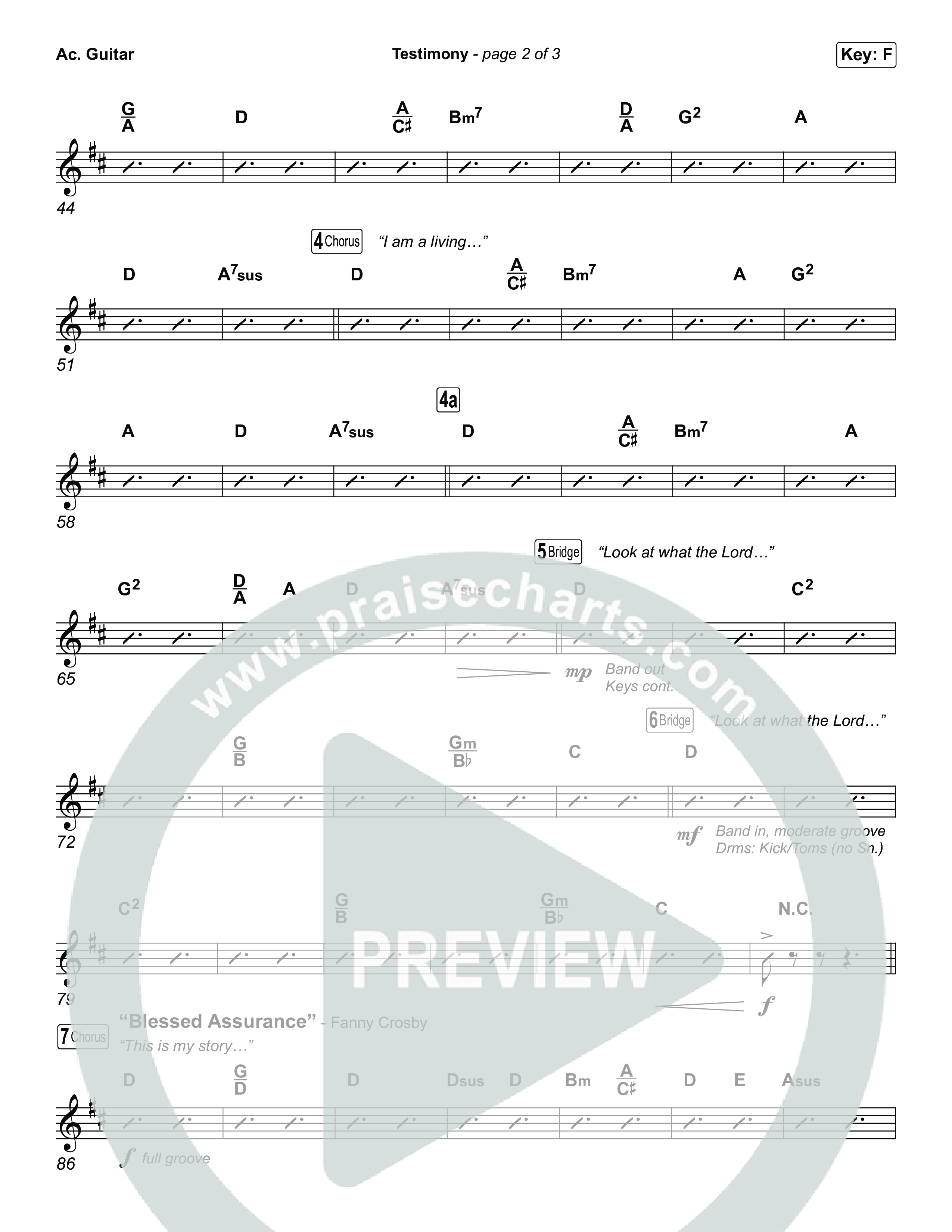 Testimony (Choral/SATB) Acoustic Guitar (Travis Cottrell / Cheryl Stark / Arr. Mason Brown)
