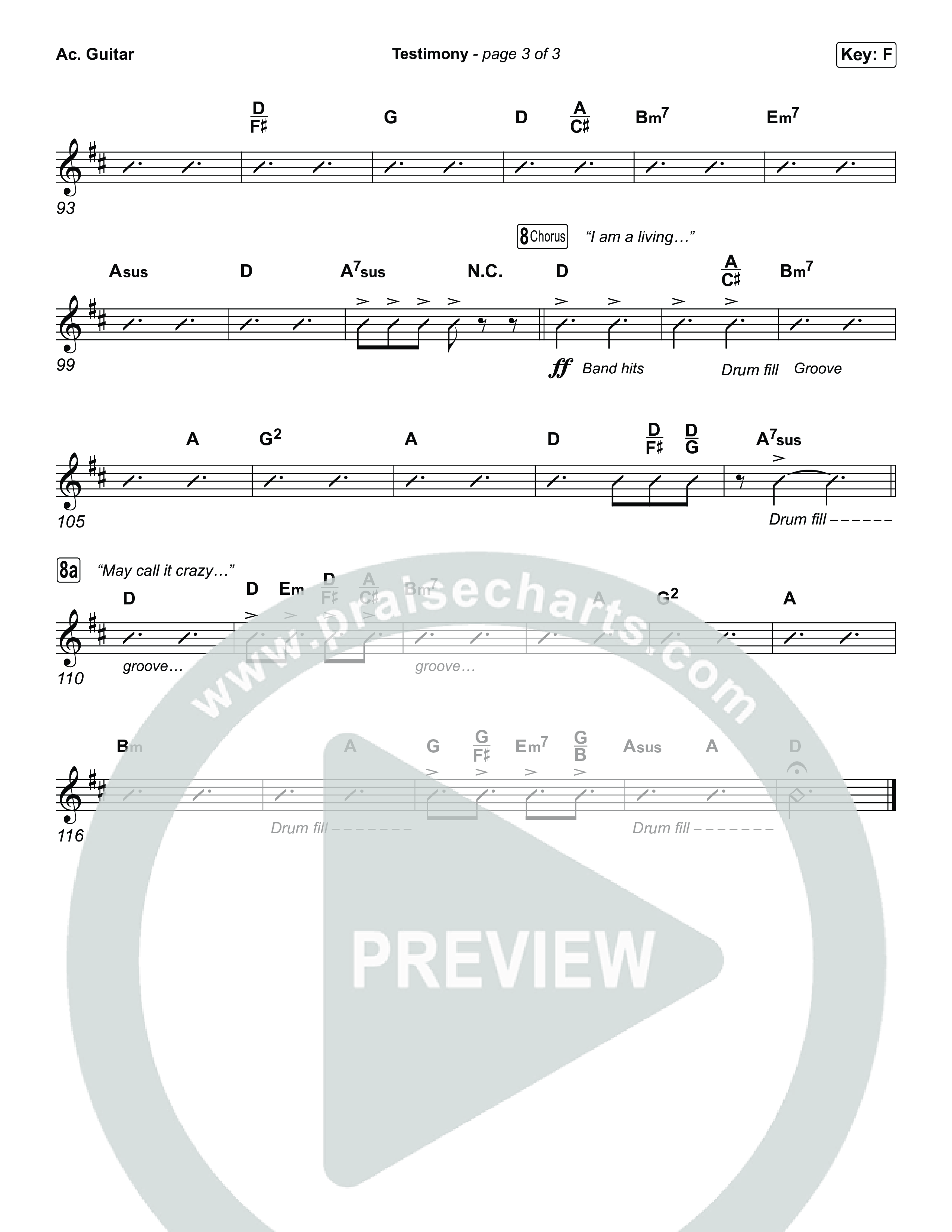 Testimony (Choral/SATB) Acoustic Guitar (Travis Cottrell / Cheryl Stark / Arr. Mason Brown)