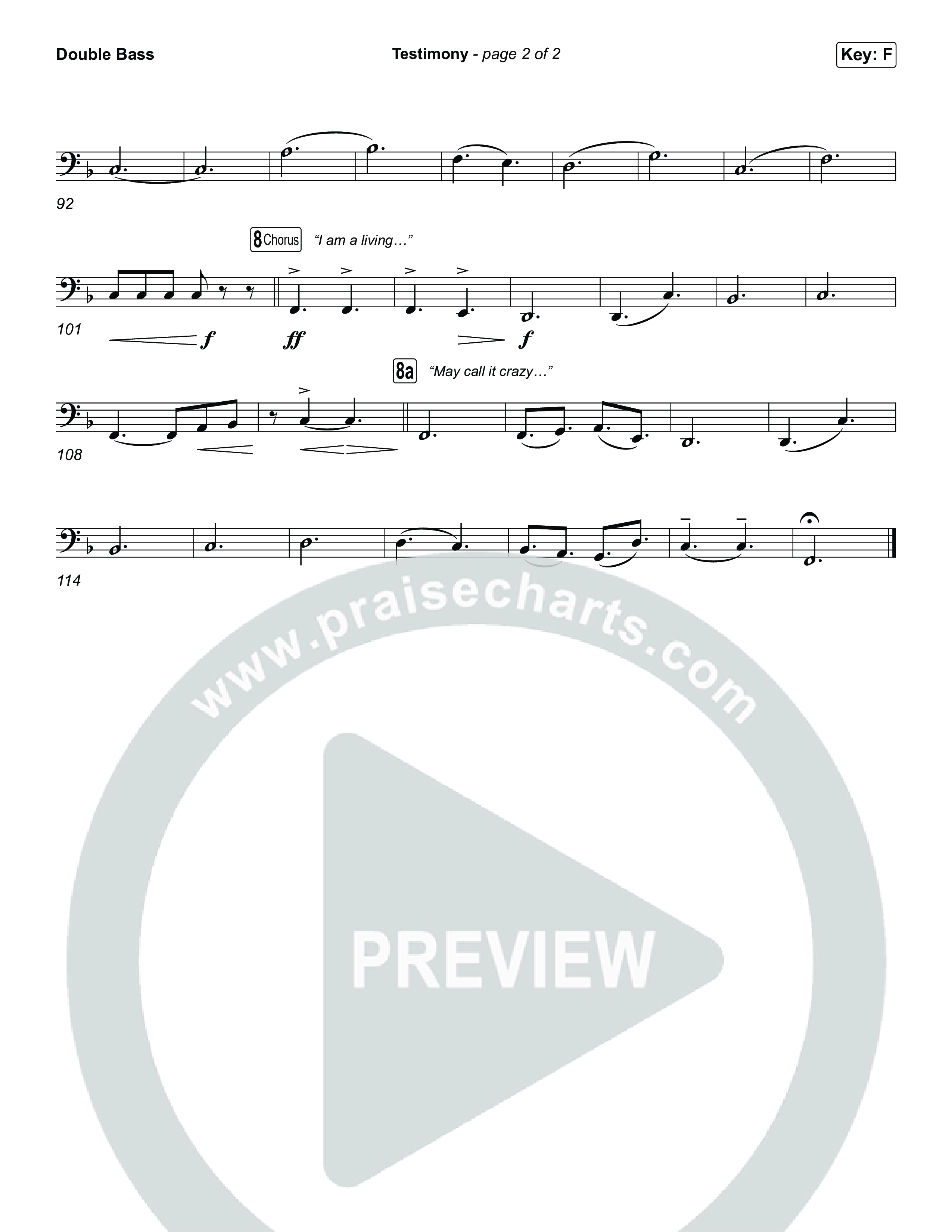 Testimony (Choral/SATB) String Bass (Travis Cottrell / Cheryl Stark / Arr. Mason Brown)