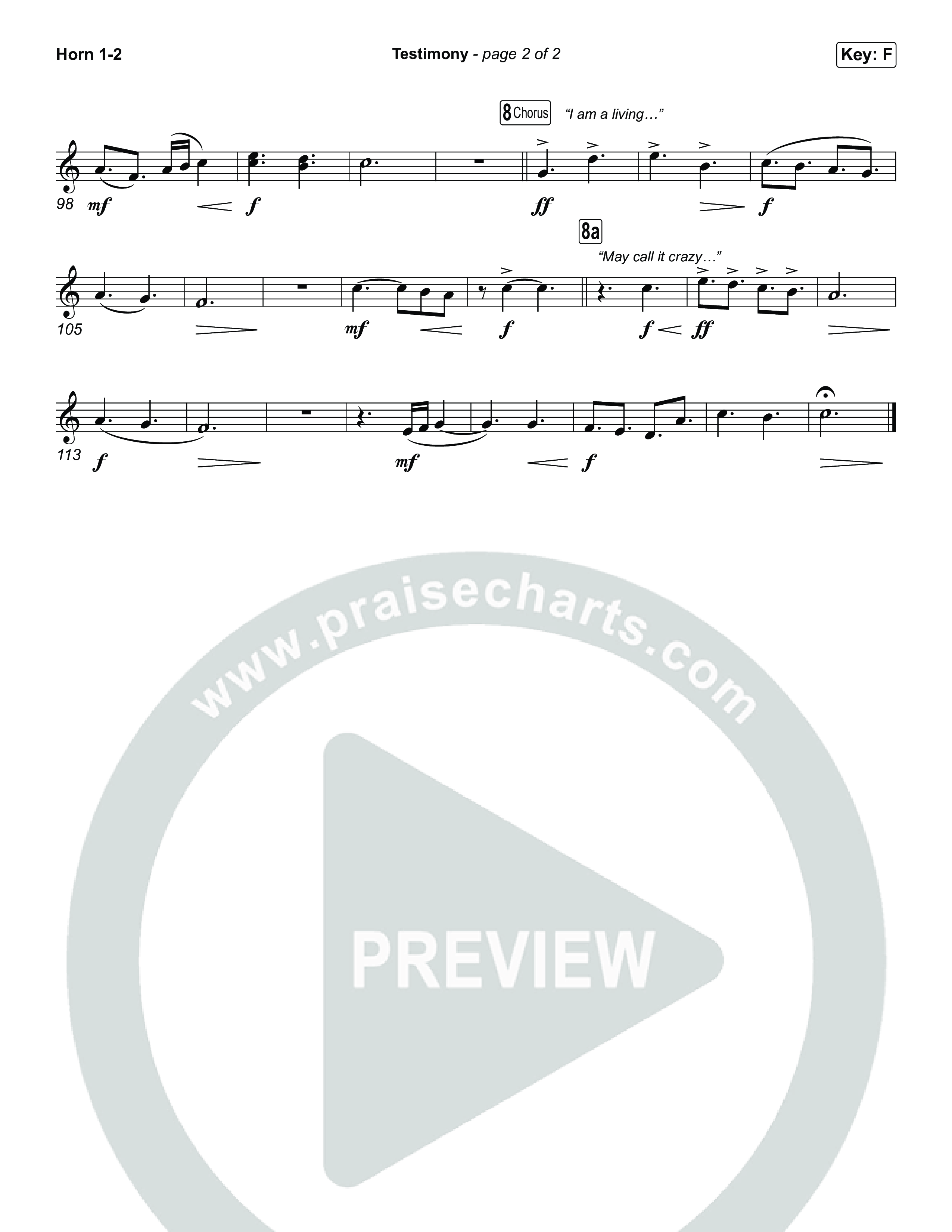 Testimony (Choral/SATB) Brass Pack (Travis Cottrell / Cheryl Stark / Arr. Mason Brown)