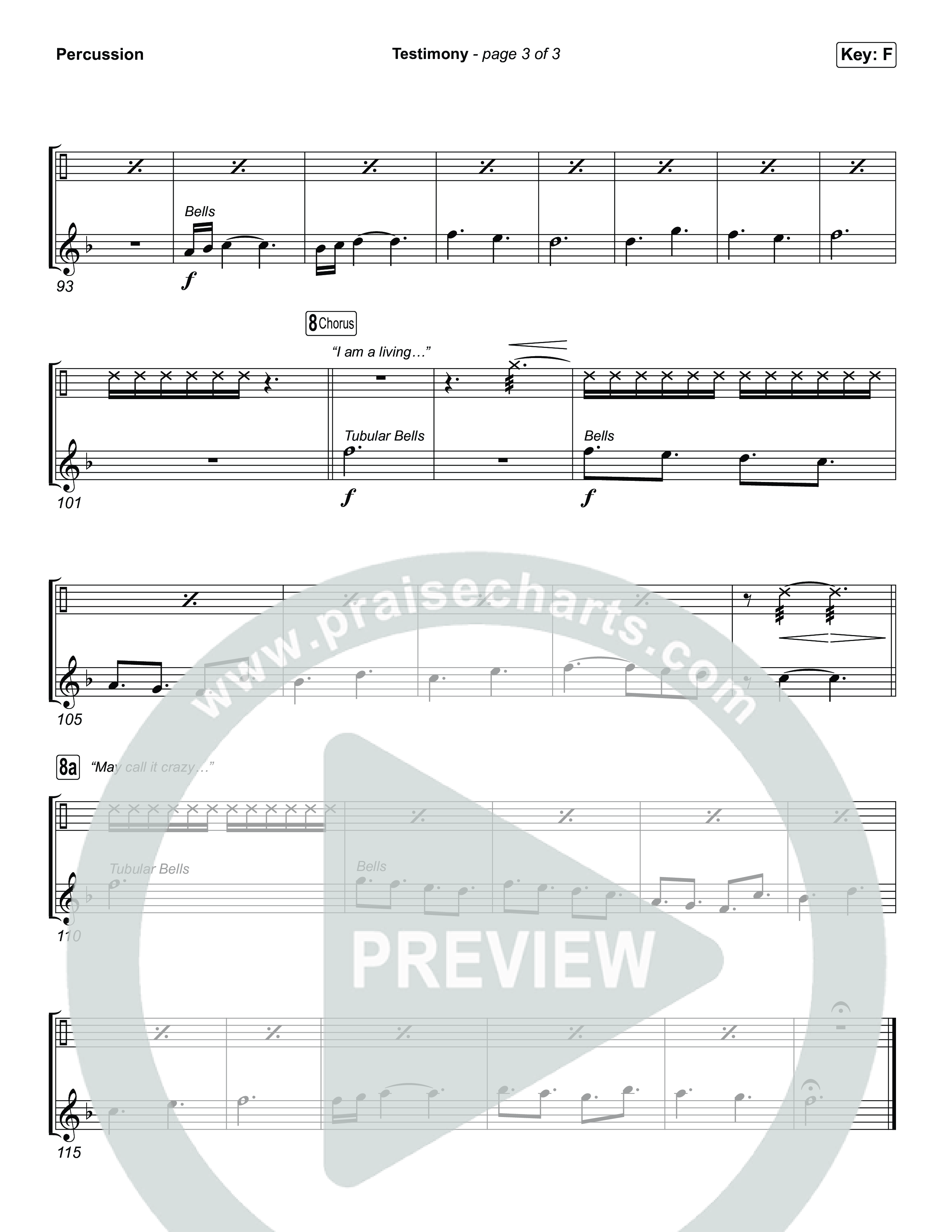 Testimony (Choral/SATB) Percussion (Travis Cottrell / Cheryl Stark / Arr. Mason Brown)