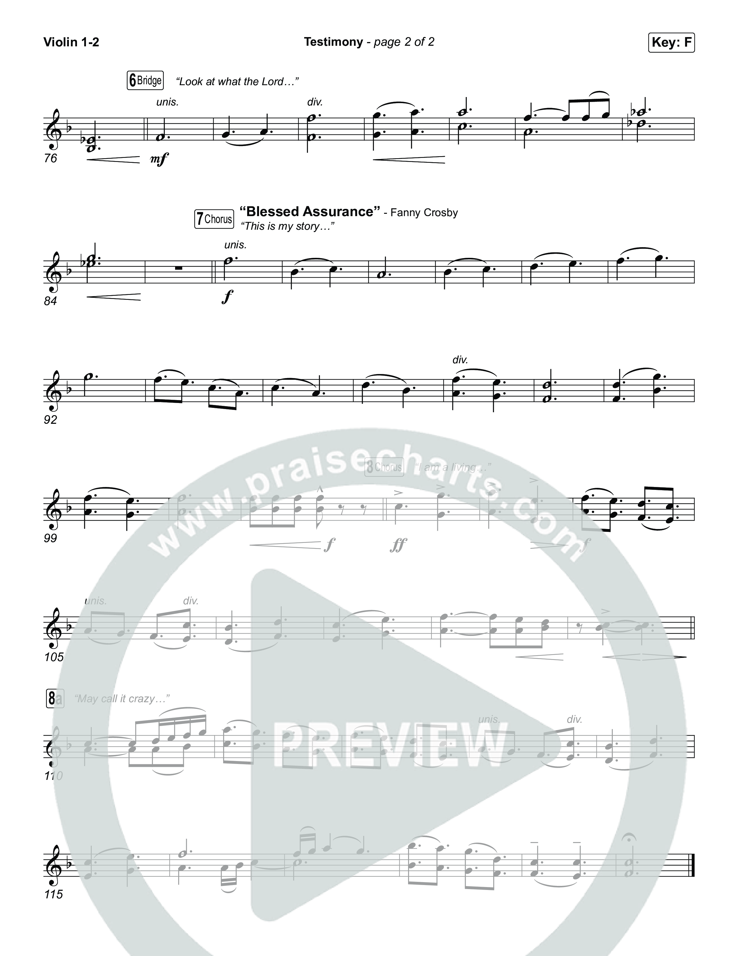 Testimony (Choral/SATB) String Pack (Travis Cottrell / Cheryl Stark / Arr. Mason Brown)