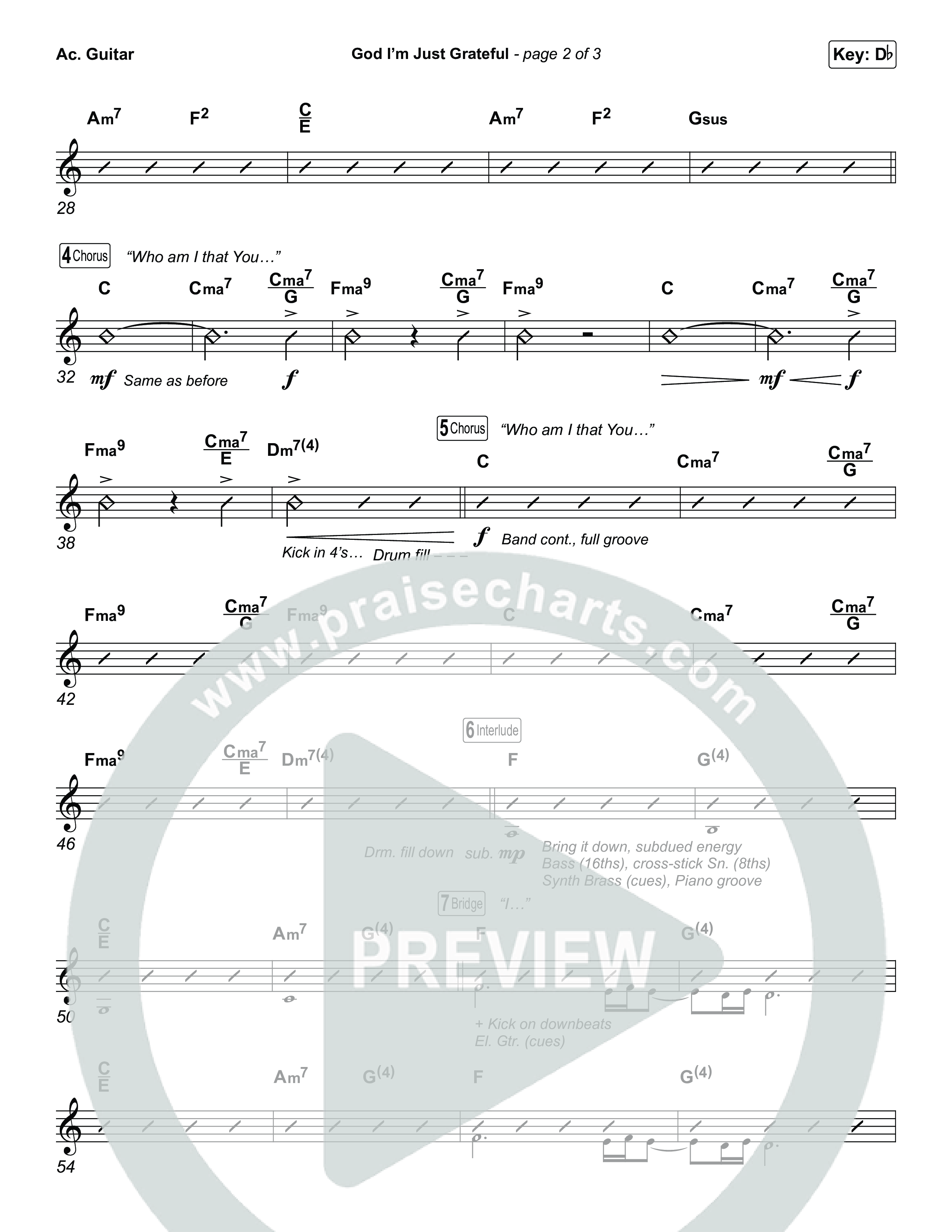 God I'm Just Grateful (Choral/SATB) Acoustic Guitar (Travis Cottrell / Arr. Mason Brown)