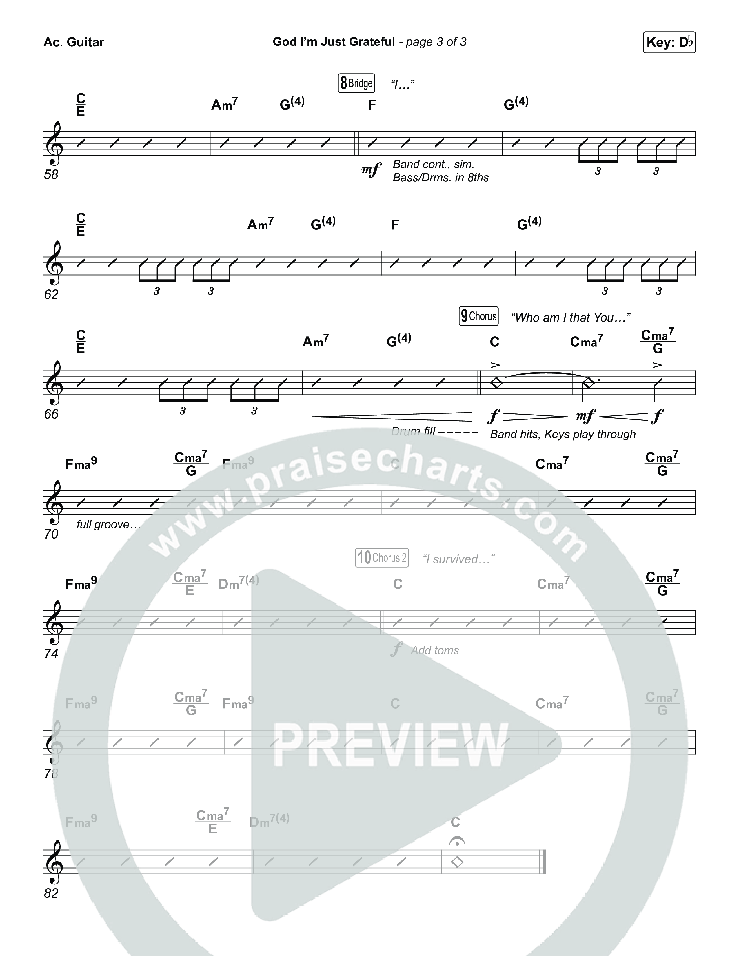 God I'm Just Grateful (Choral/SATB) Acoustic Guitar (Travis Cottrell / Arr. Mason Brown)