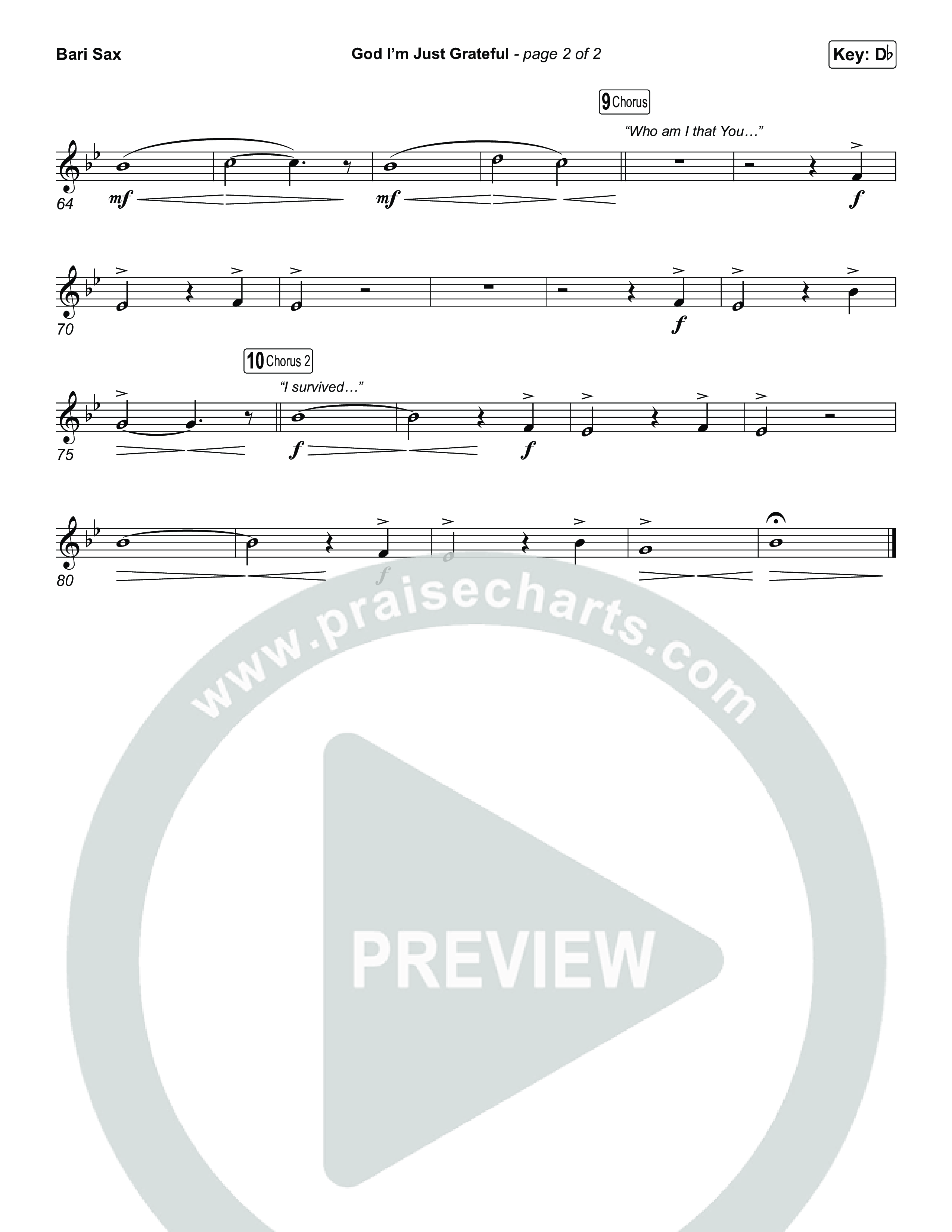 God I'm Just Grateful (Choral/SATB) Bari Sax (Travis Cottrell / Arr. Mason Brown)