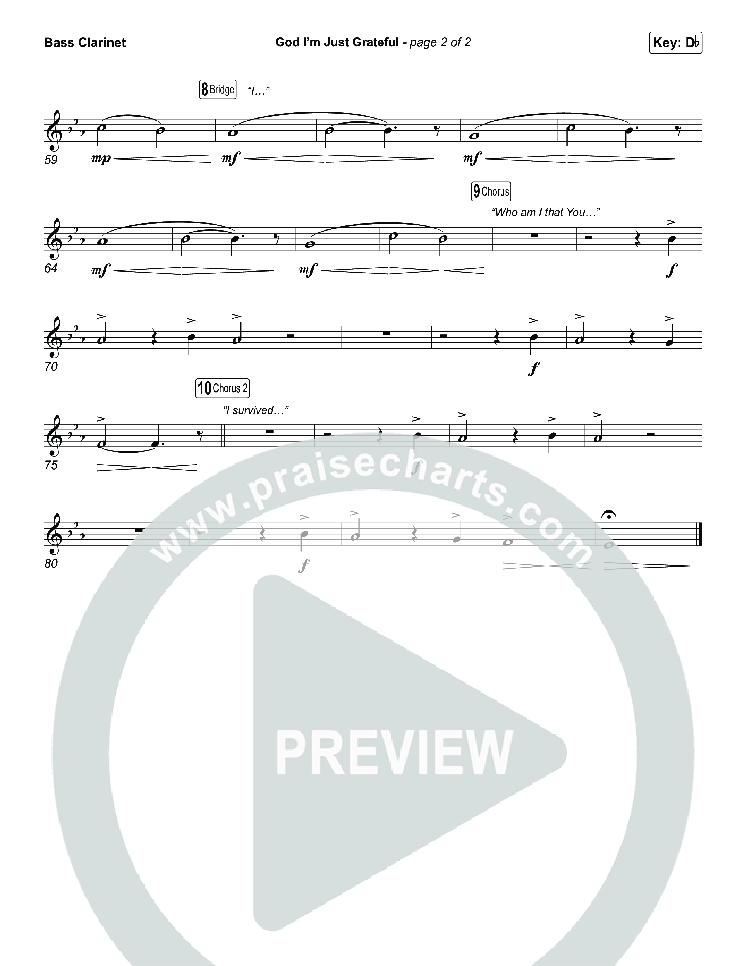 God I'm Just Grateful (Choral/SATB) Bass Clarinet (Travis Cottrell / Arr. Mason Brown)