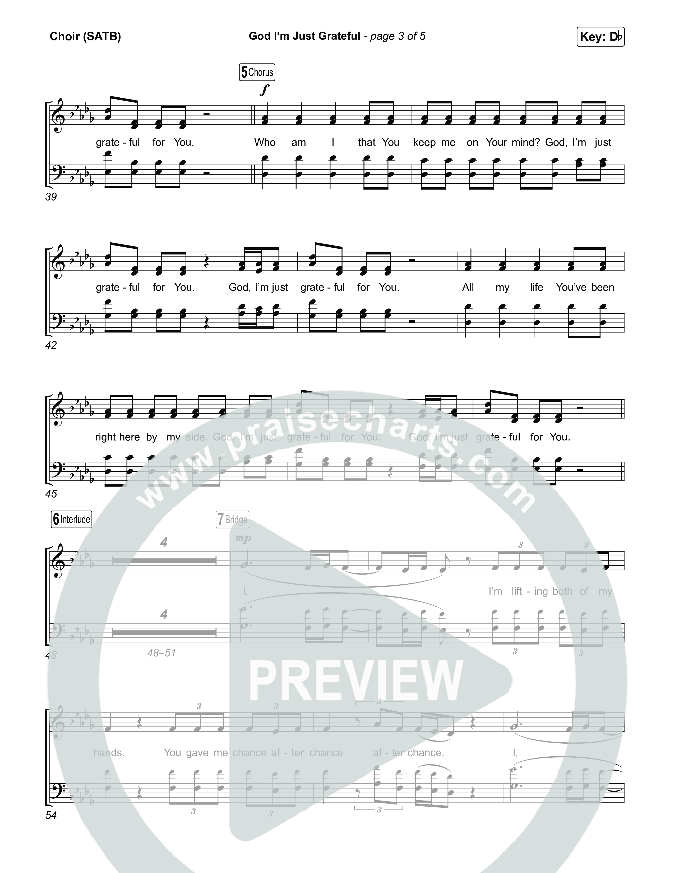 God I'm Just Grateful (Choral/SATB) Choir Sheet (SATB) (Travis Cottrell / Arr. Mason Brown)