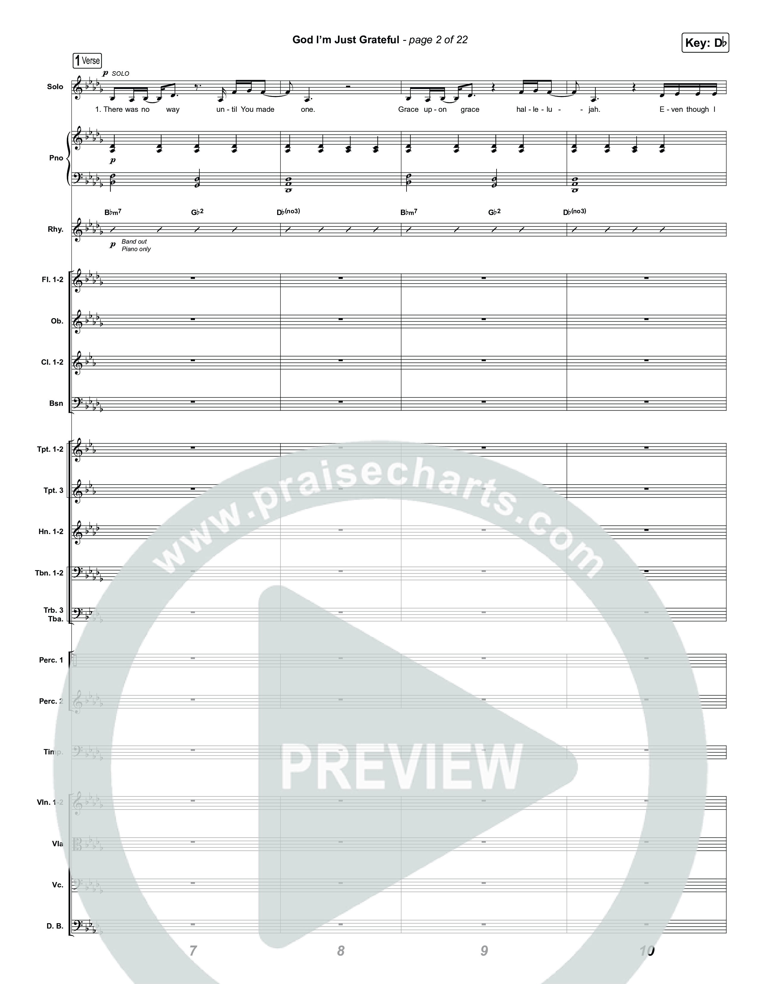 God I'm Just Grateful (Choral/SATB) Conductor's Score (Travis Cottrell / Arr. Mason Brown)