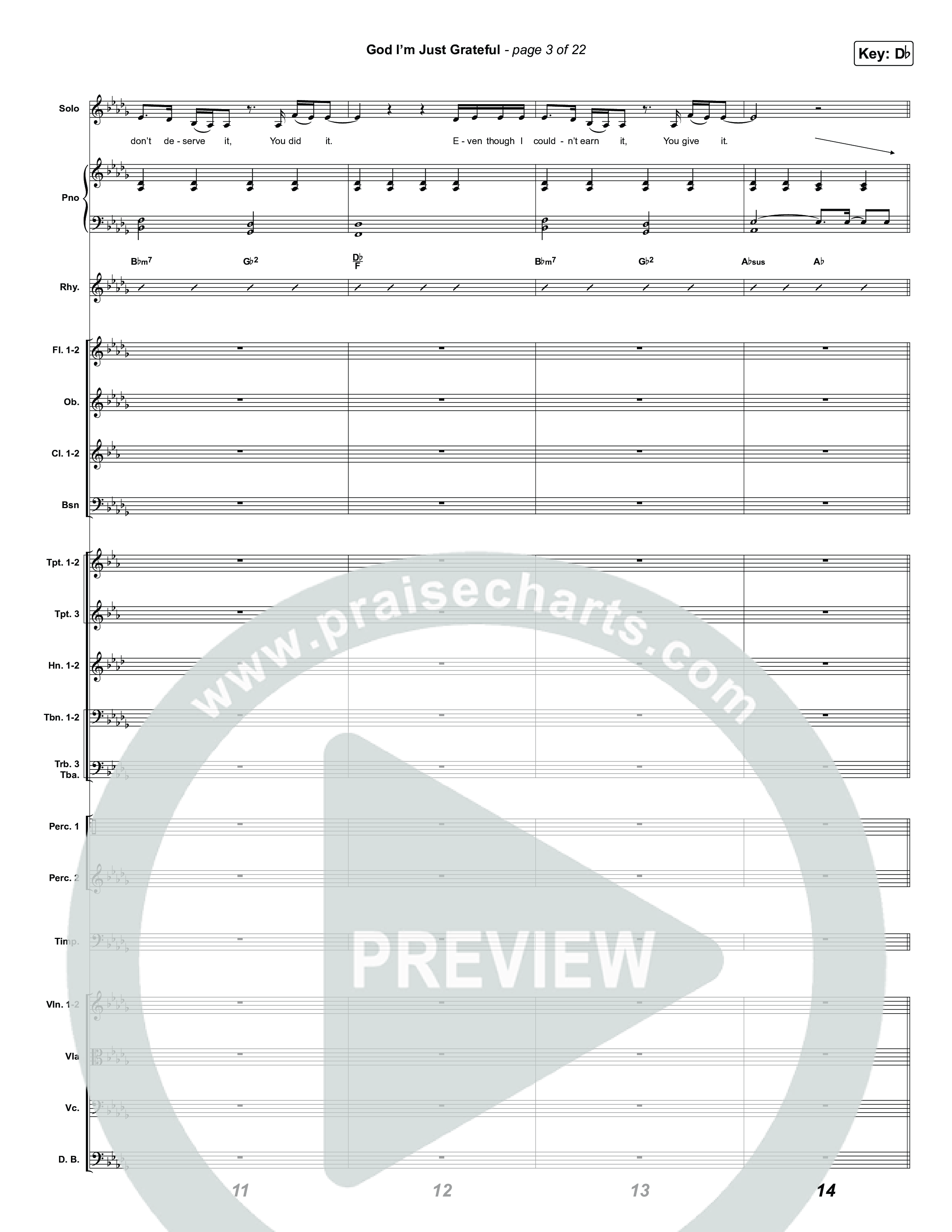 God I'm Just Grateful (Choral/SATB) Conductor's Score (Travis Cottrell / Arr. Mason Brown)