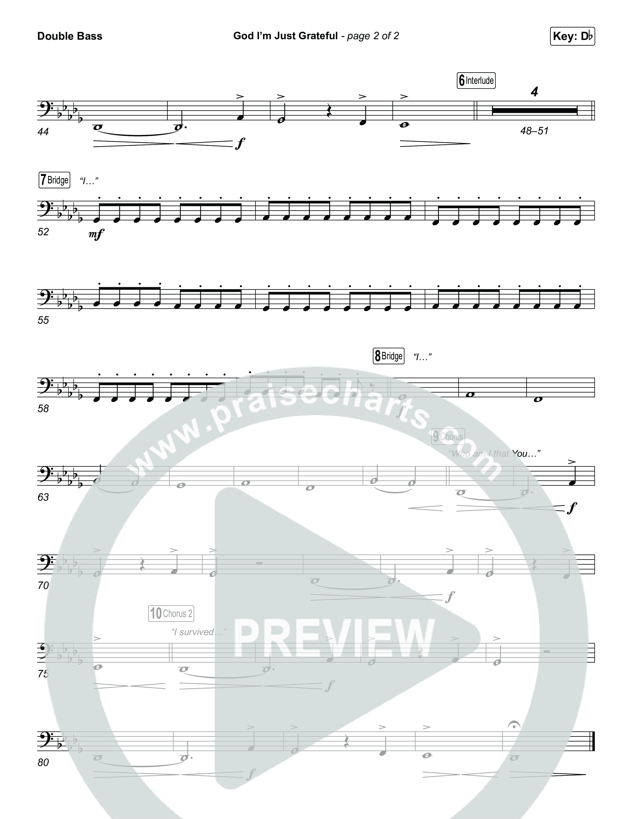 God I'm Just Grateful (Choral/SATB) String Bass (Travis Cottrell / Arr. Mason Brown)