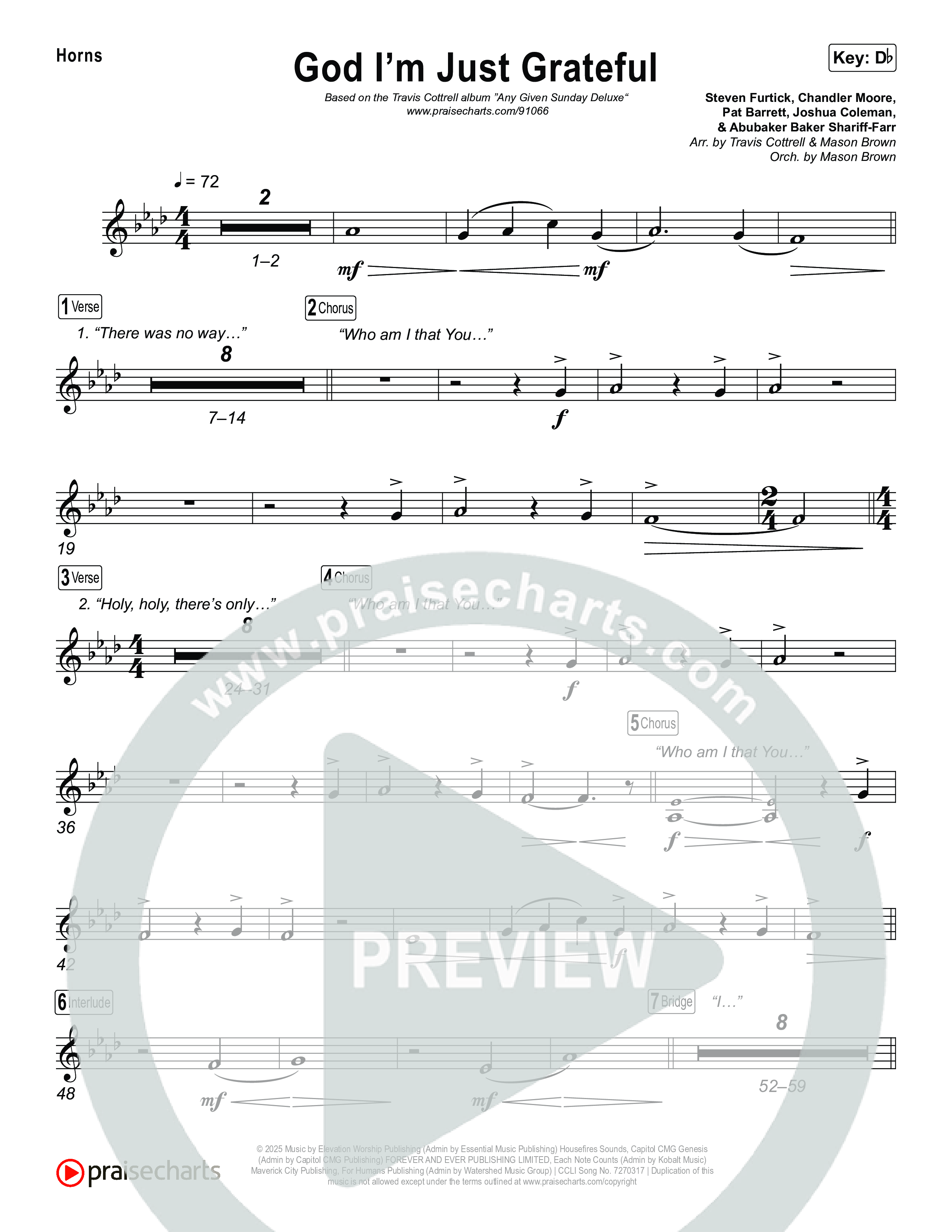 God I'm Just Grateful (Choral/SATB) Brass Pack (Travis Cottrell / Arr. Mason Brown)