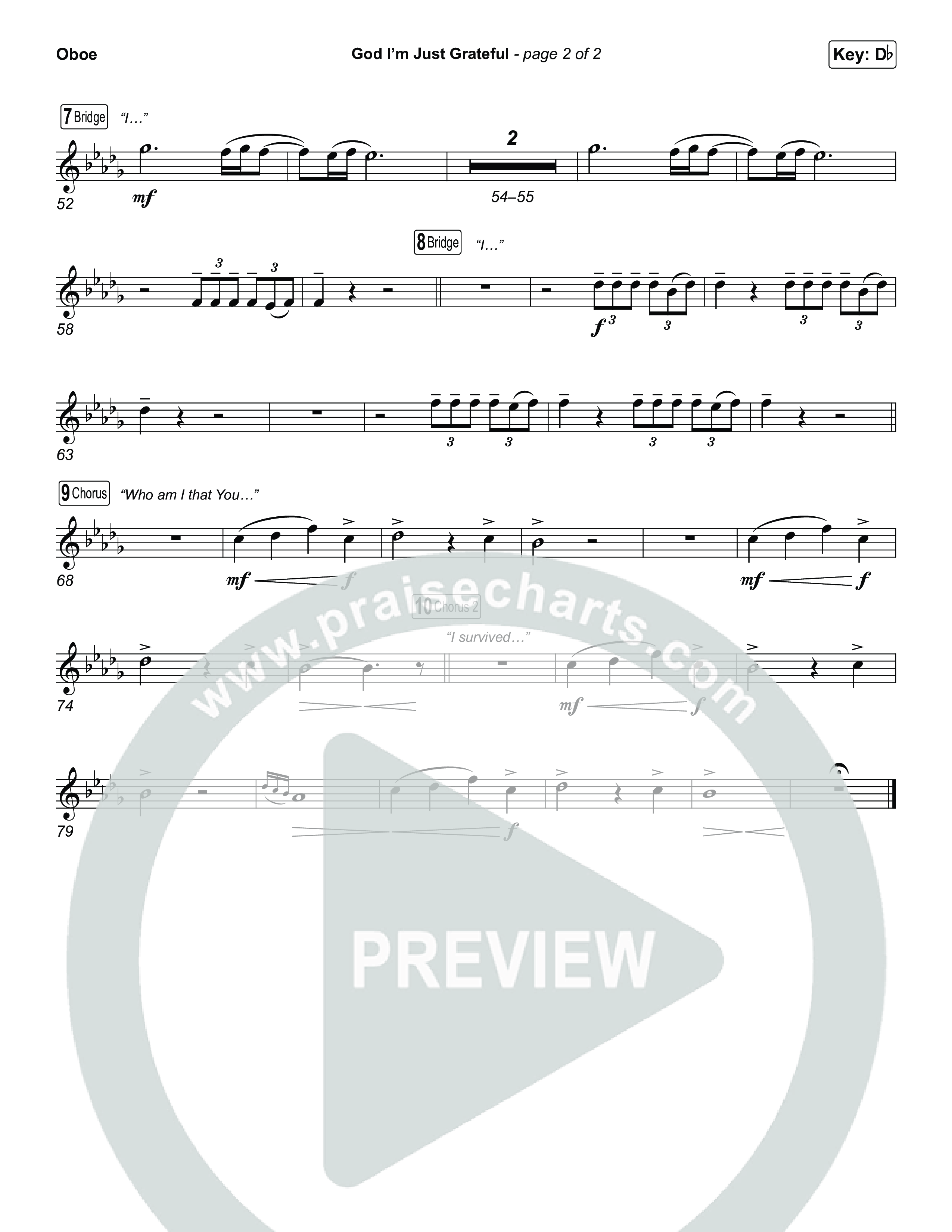God I'm Just Grateful (Choral/SATB) Oboe (Travis Cottrell / Arr. Mason Brown)