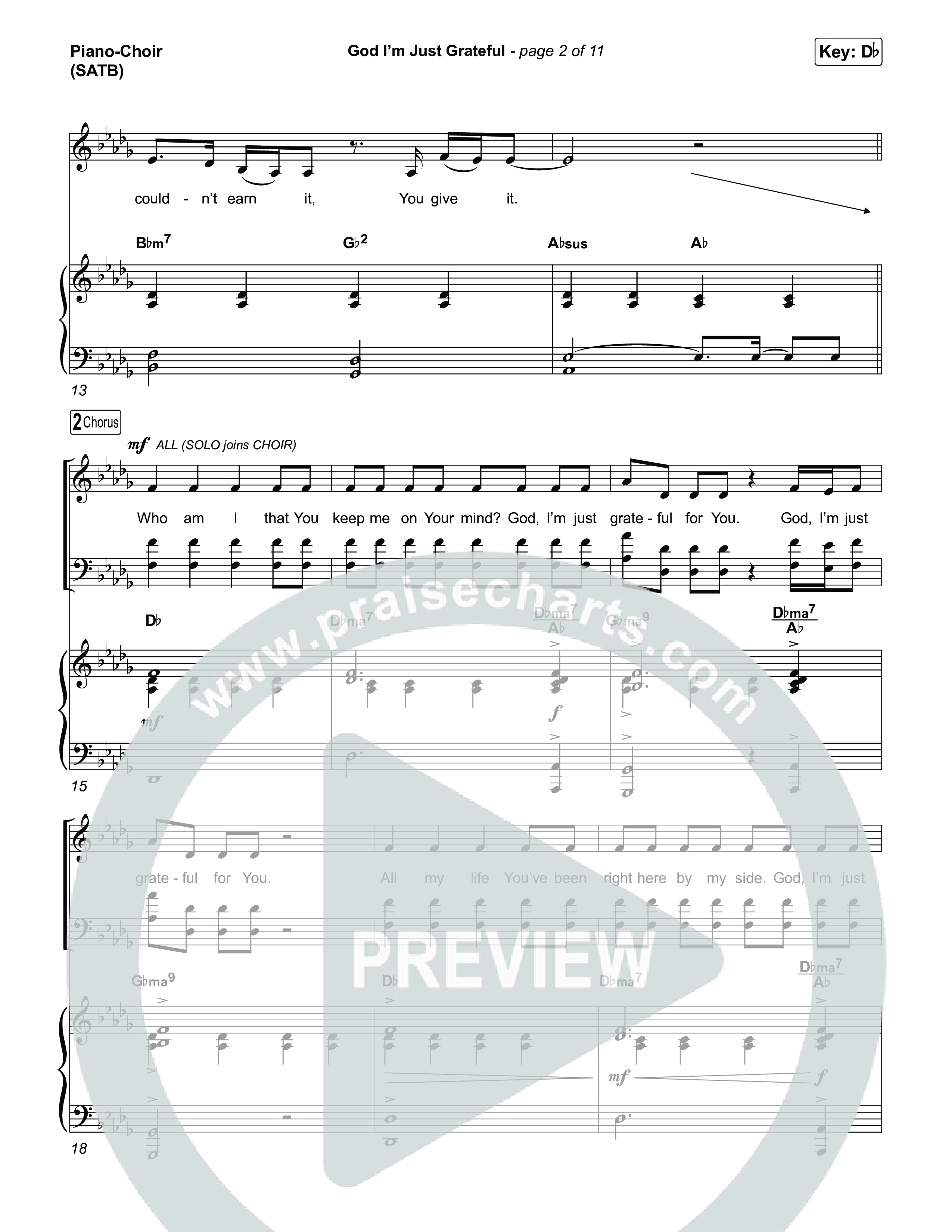 God I'm Just Grateful (Choral/SATB) Piano/Vocal (SATB) (Travis Cottrell / Arr. Mason Brown)