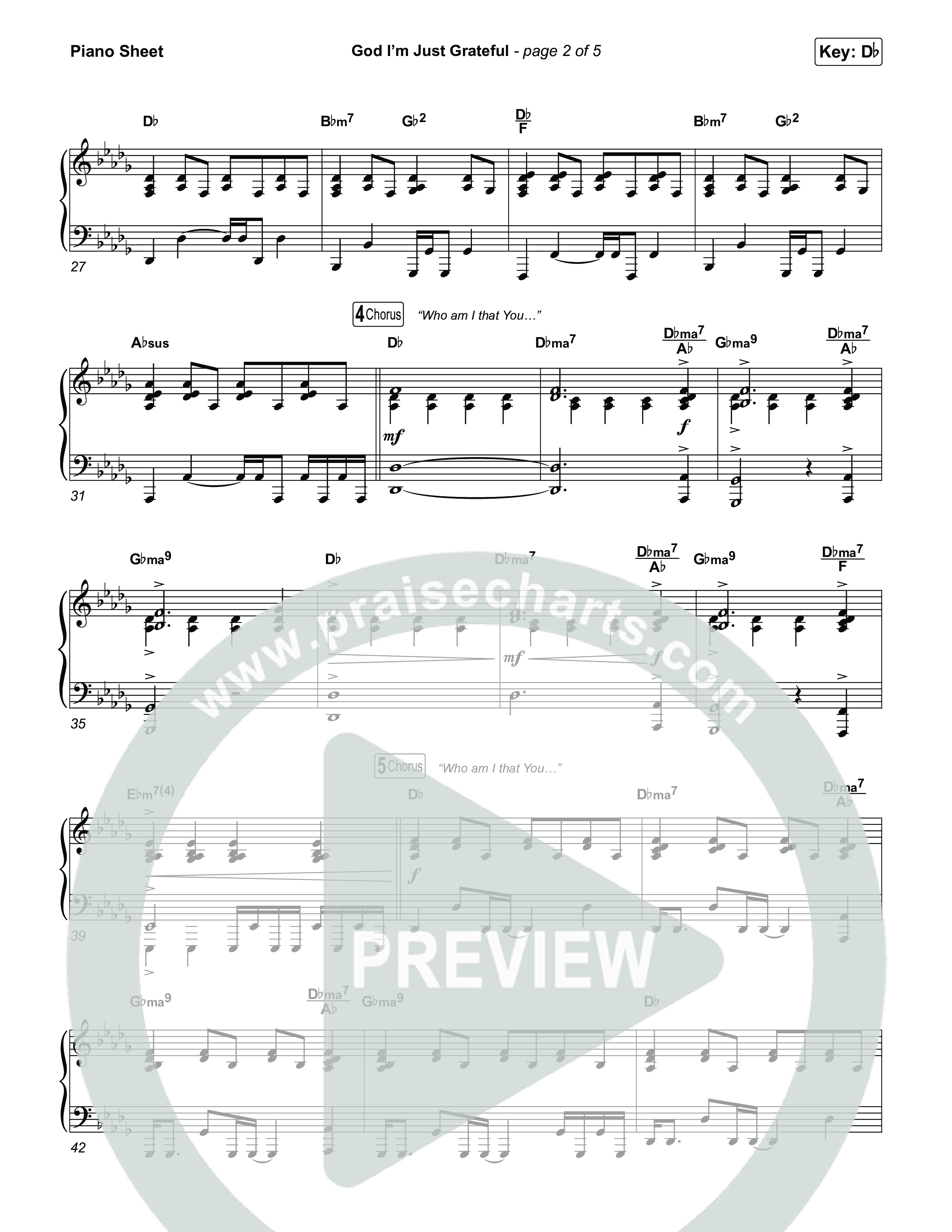 God I'm Just Grateful (Choral/SATB) Piano Sheet (Travis Cottrell / Arr. Mason Brown)