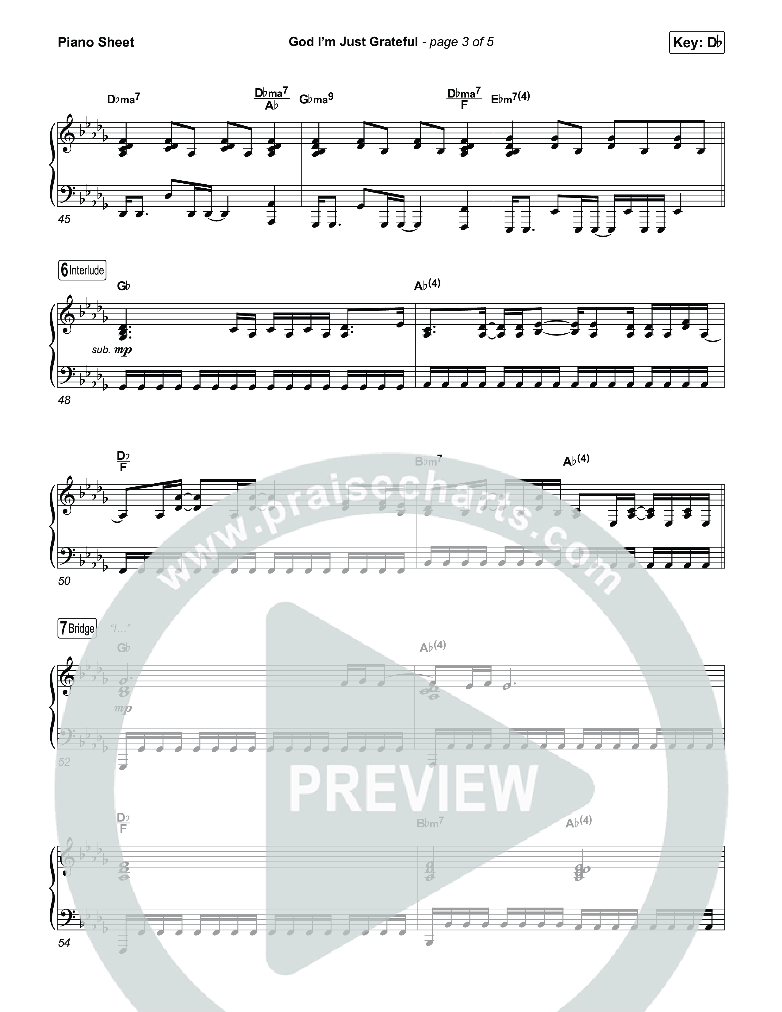 God I'm Just Grateful (Choral/SATB) Piano Sheet (Travis Cottrell / Arr. Mason Brown)