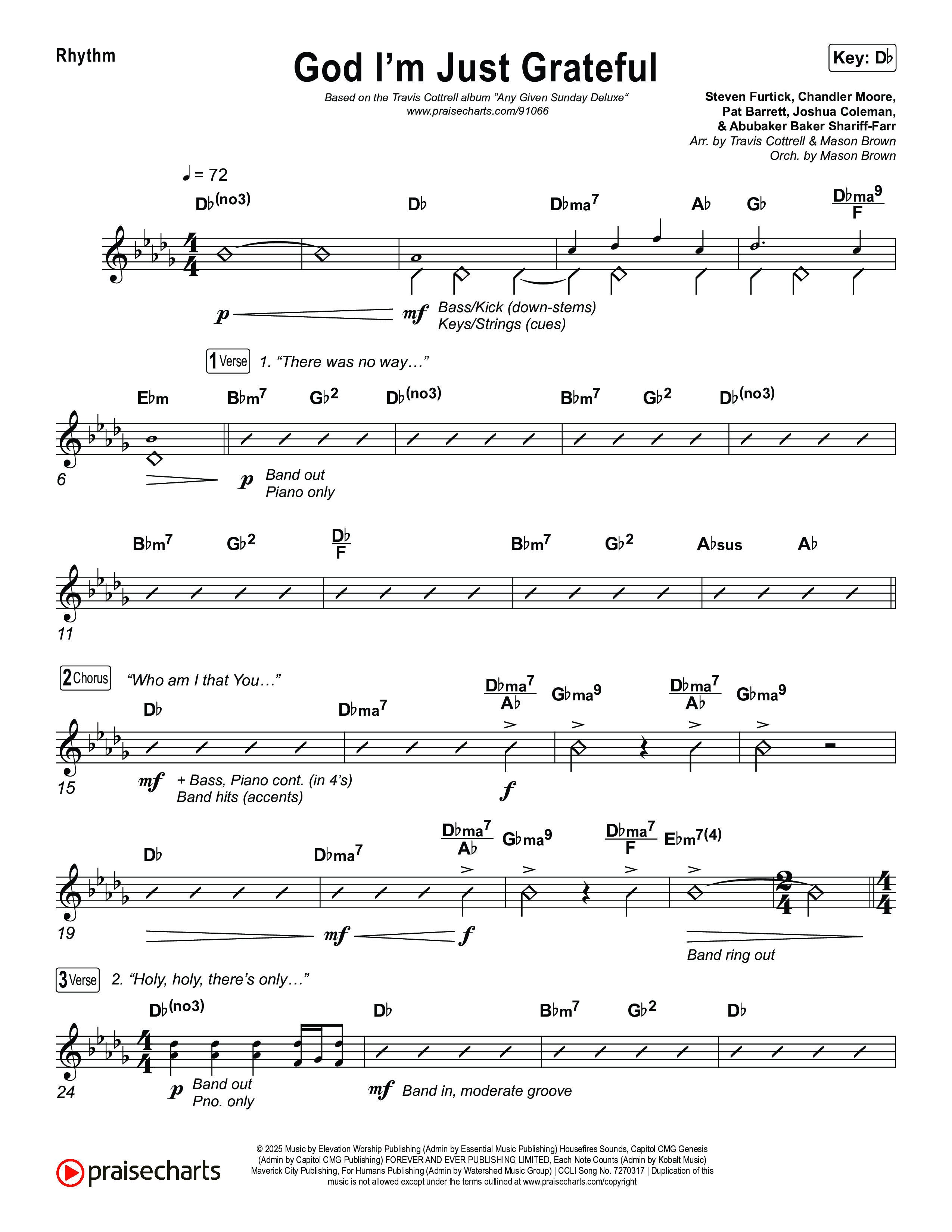 God I'm Just Grateful (Choral/SATB) Rhythm Pack (Travis Cottrell / Arr. Mason Brown)