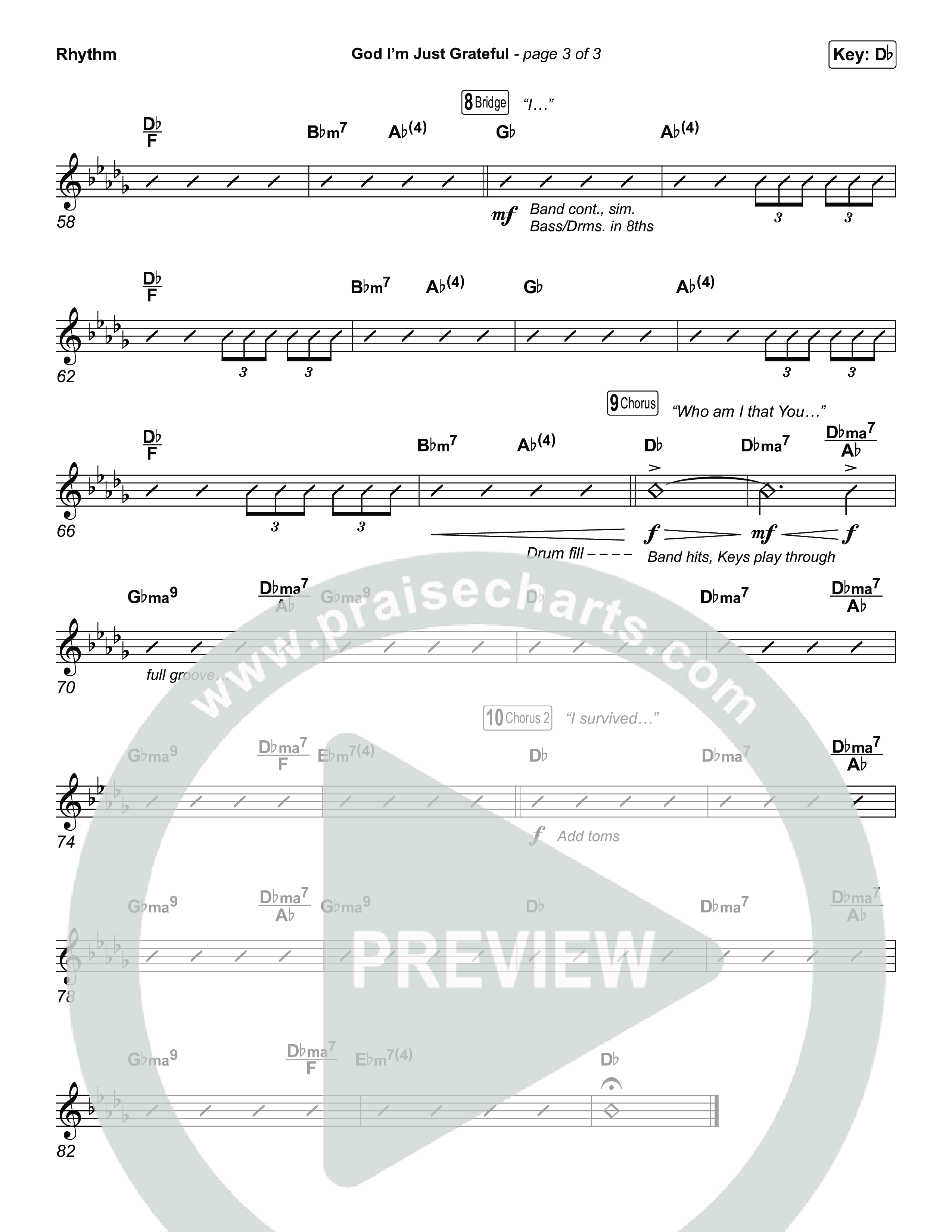 God I'm Just Grateful (Choral/SATB) Rhythm Pack (Travis Cottrell / Arr. Mason Brown)