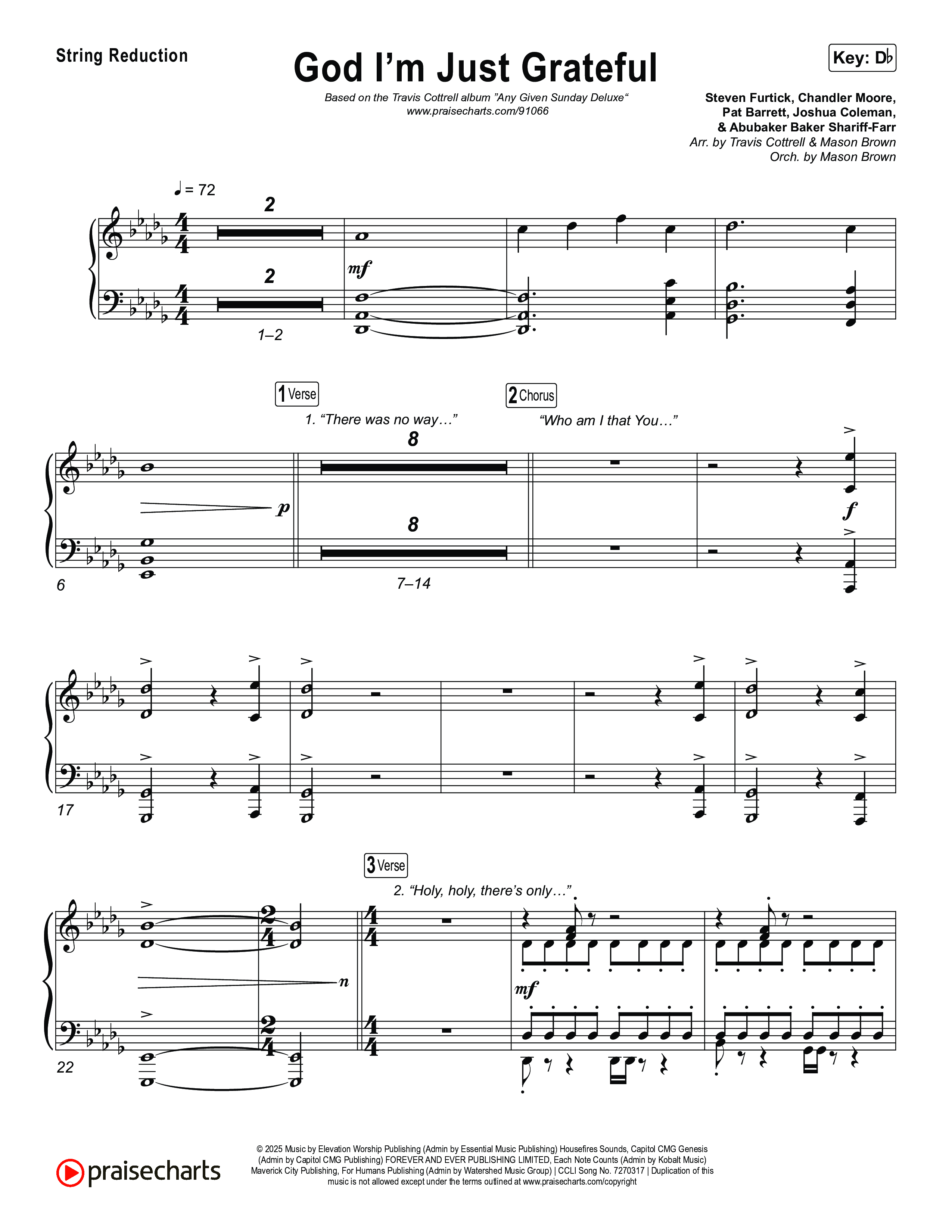 God I'm Just Grateful (Choral/SATB) String Reduction (Travis Cottrell / Arr. Mason Brown)