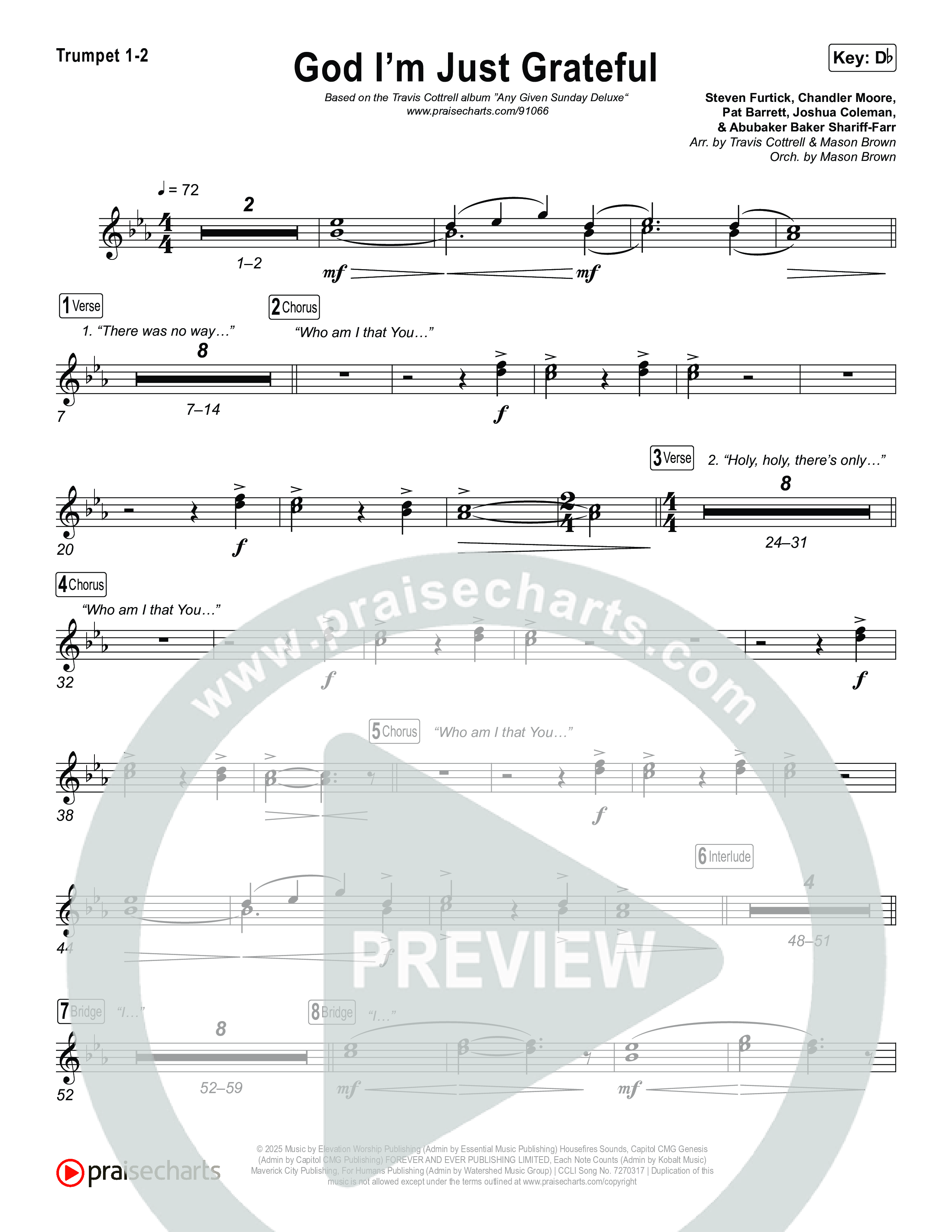 God I'm Just Grateful (Choral/SATB) Brass Pack (Travis Cottrell / Arr. Mason Brown)