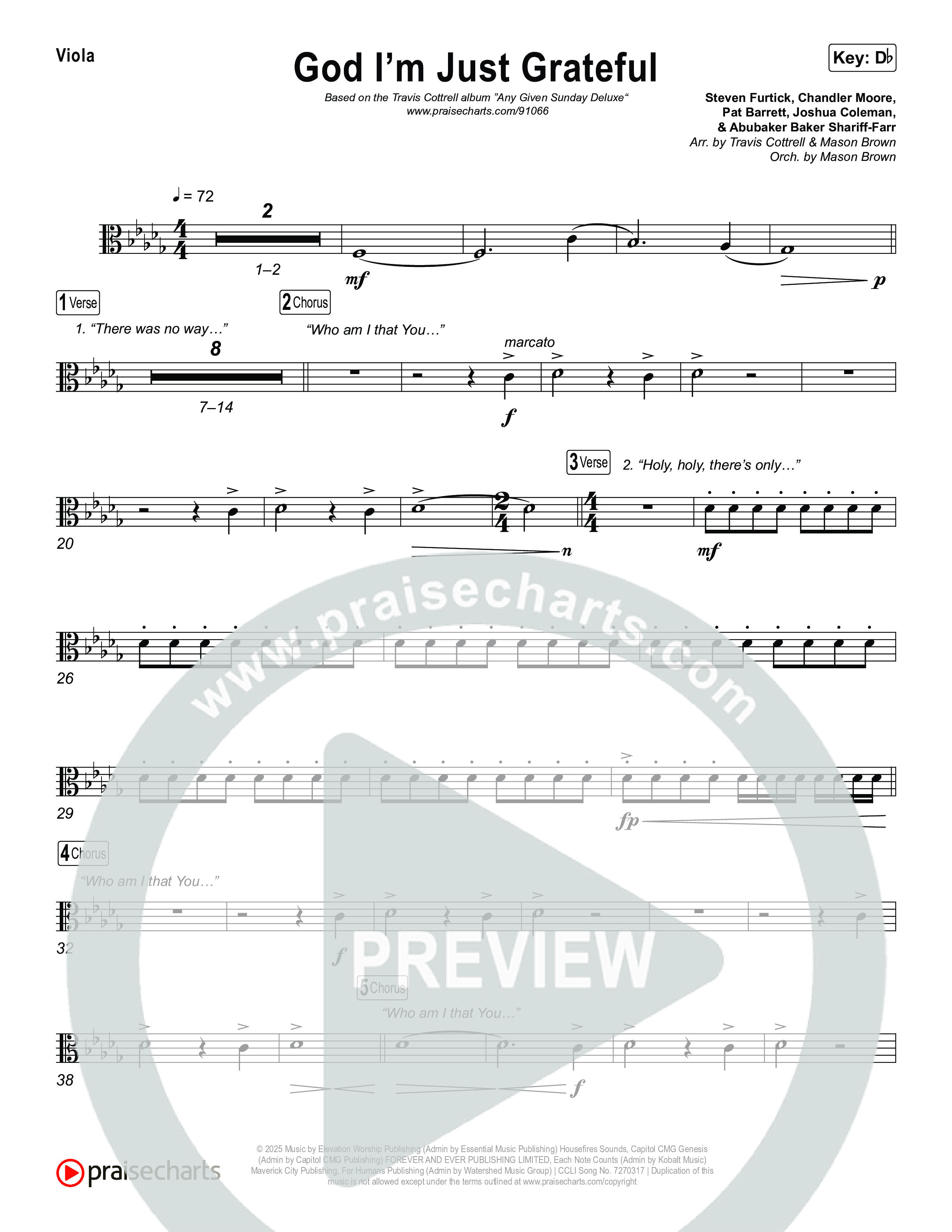 God I'm Just Grateful (Choral/SATB) String Pack (Travis Cottrell / Arr. Mason Brown)