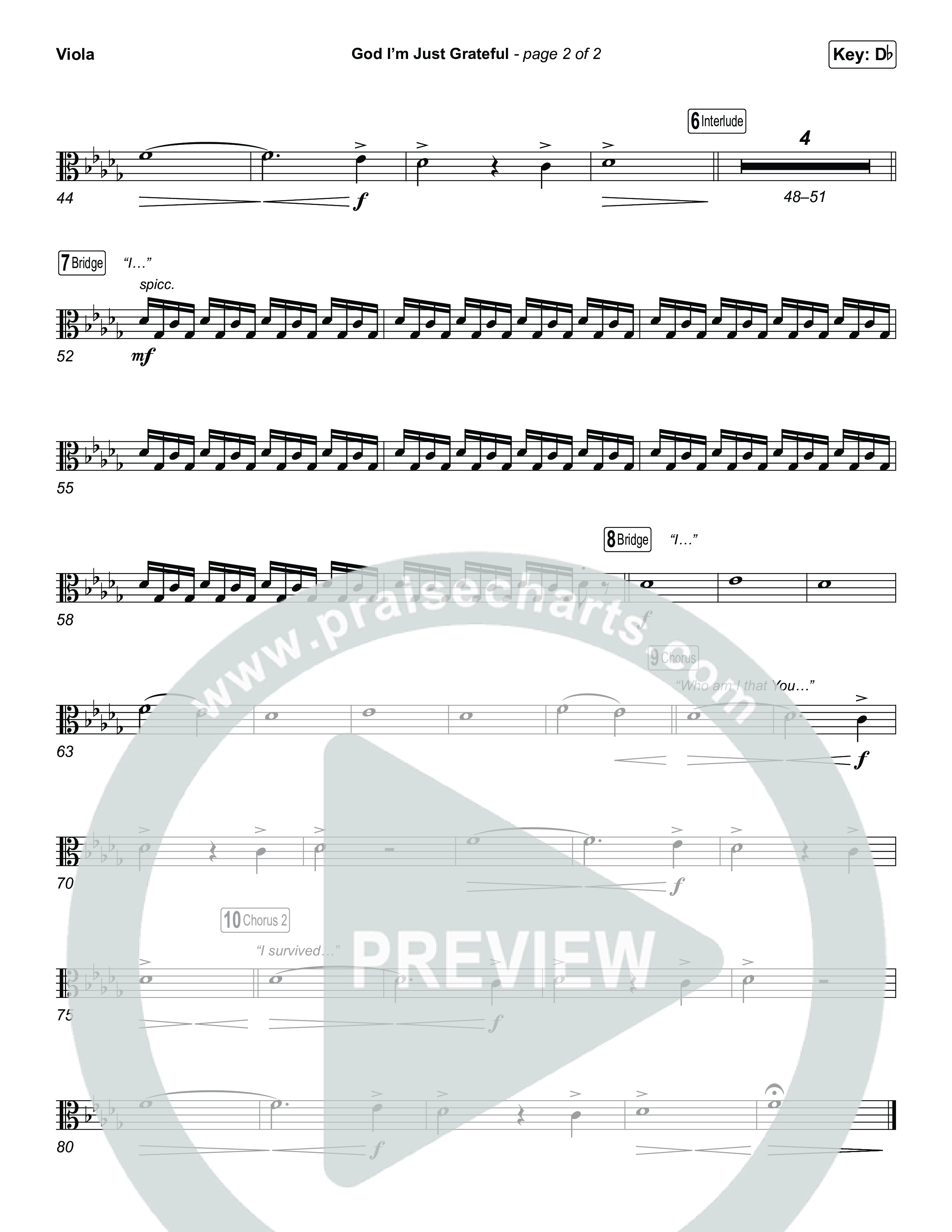 God I'm Just Grateful (Choral/SATB) Viola (Travis Cottrell / Arr. Mason Brown)