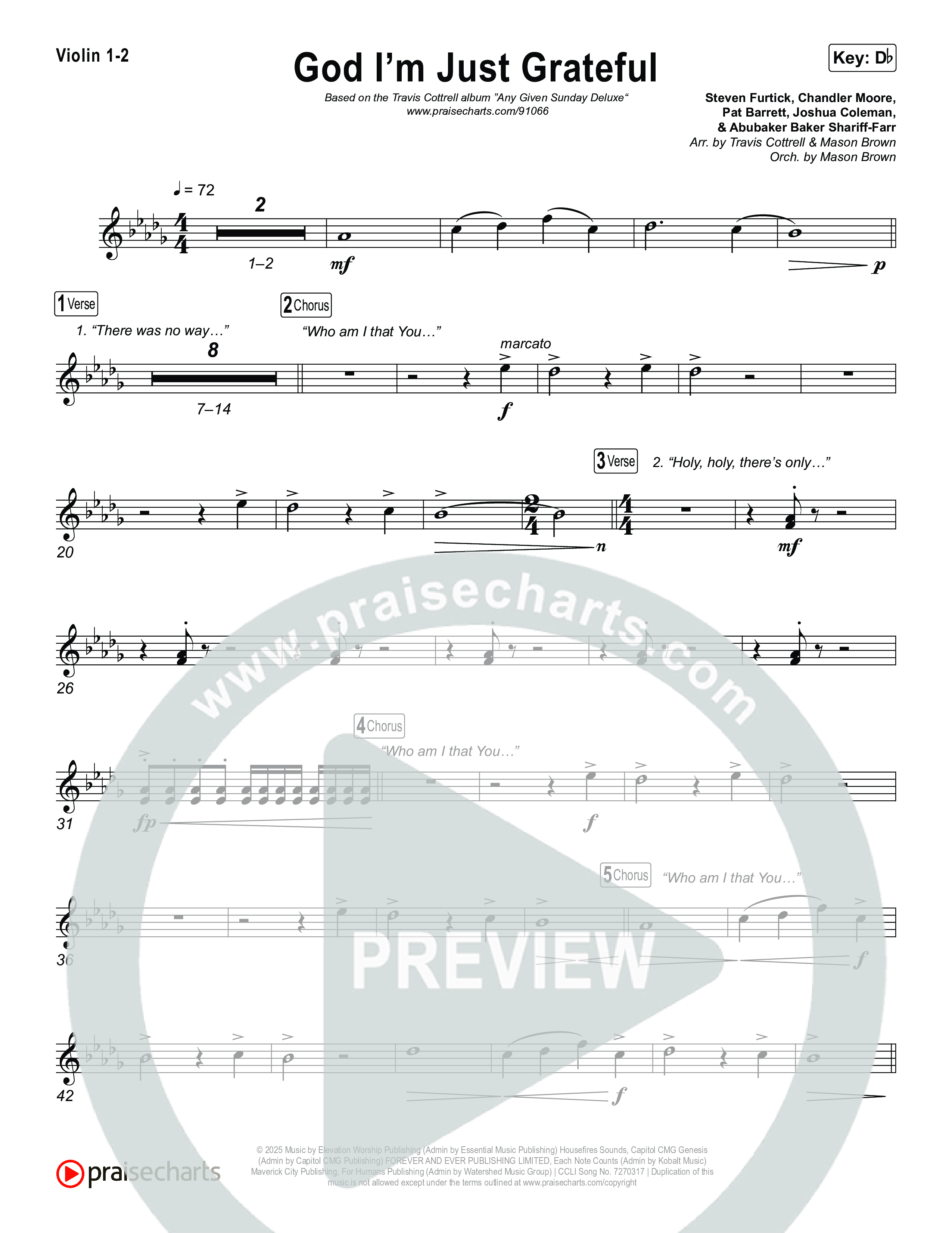 God I'm Just Grateful (Choral/SATB) String Pack (Travis Cottrell / Arr. Mason Brown)