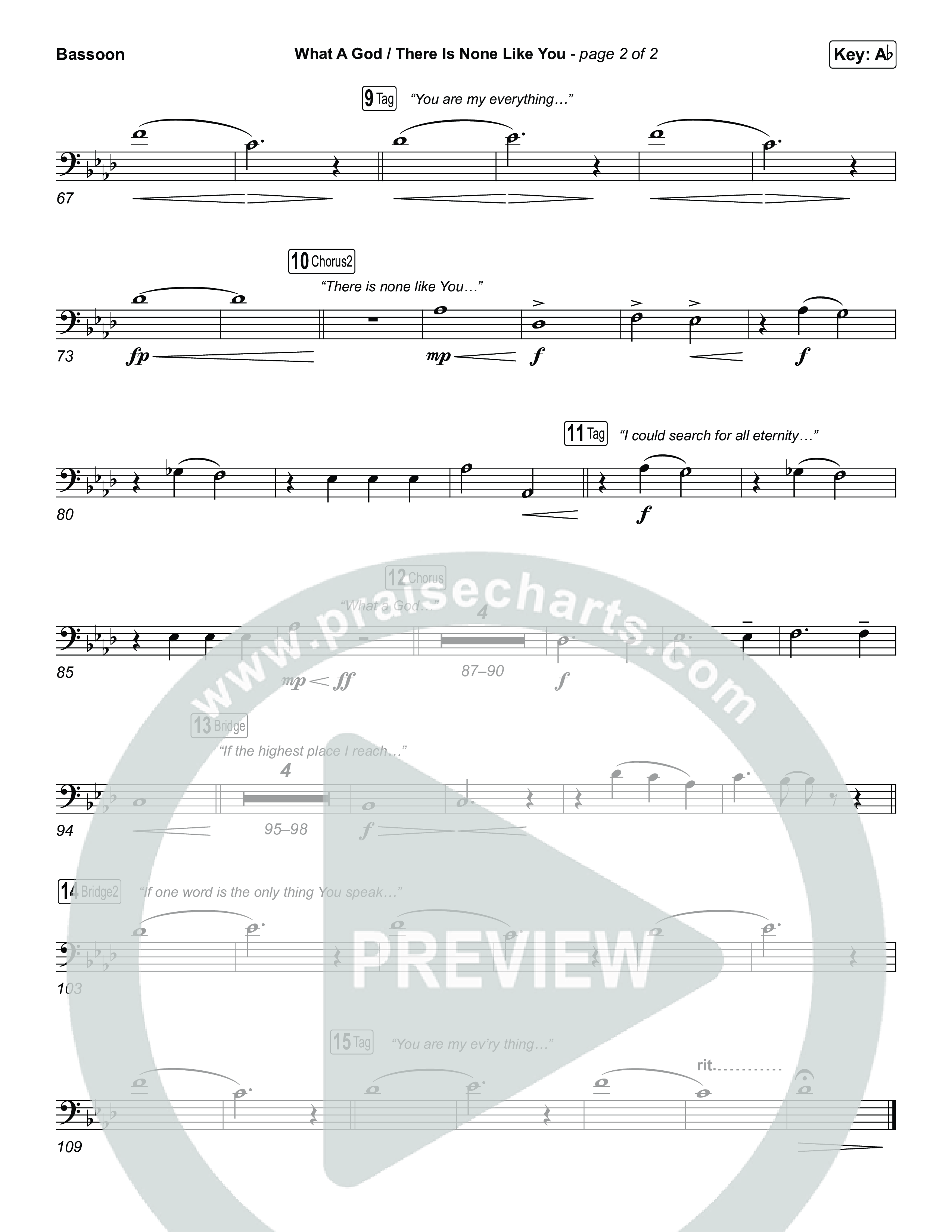 What A God / There Is None Like You (Choral/SATB) Bassoon (Travis Cottrell / Brooke Voland / Arr. Mason Brown)