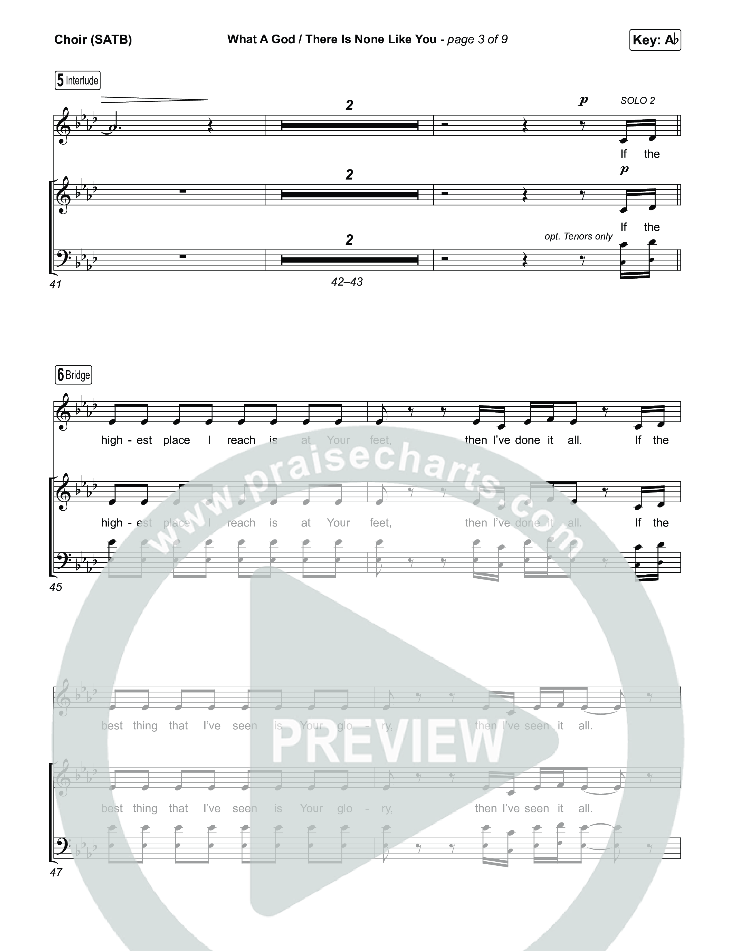 What A God / There Is None Like You (Choral/SATB) Choir Sheet (SATB) (Travis Cottrell / Brooke Voland / Arr. Mason Brown)