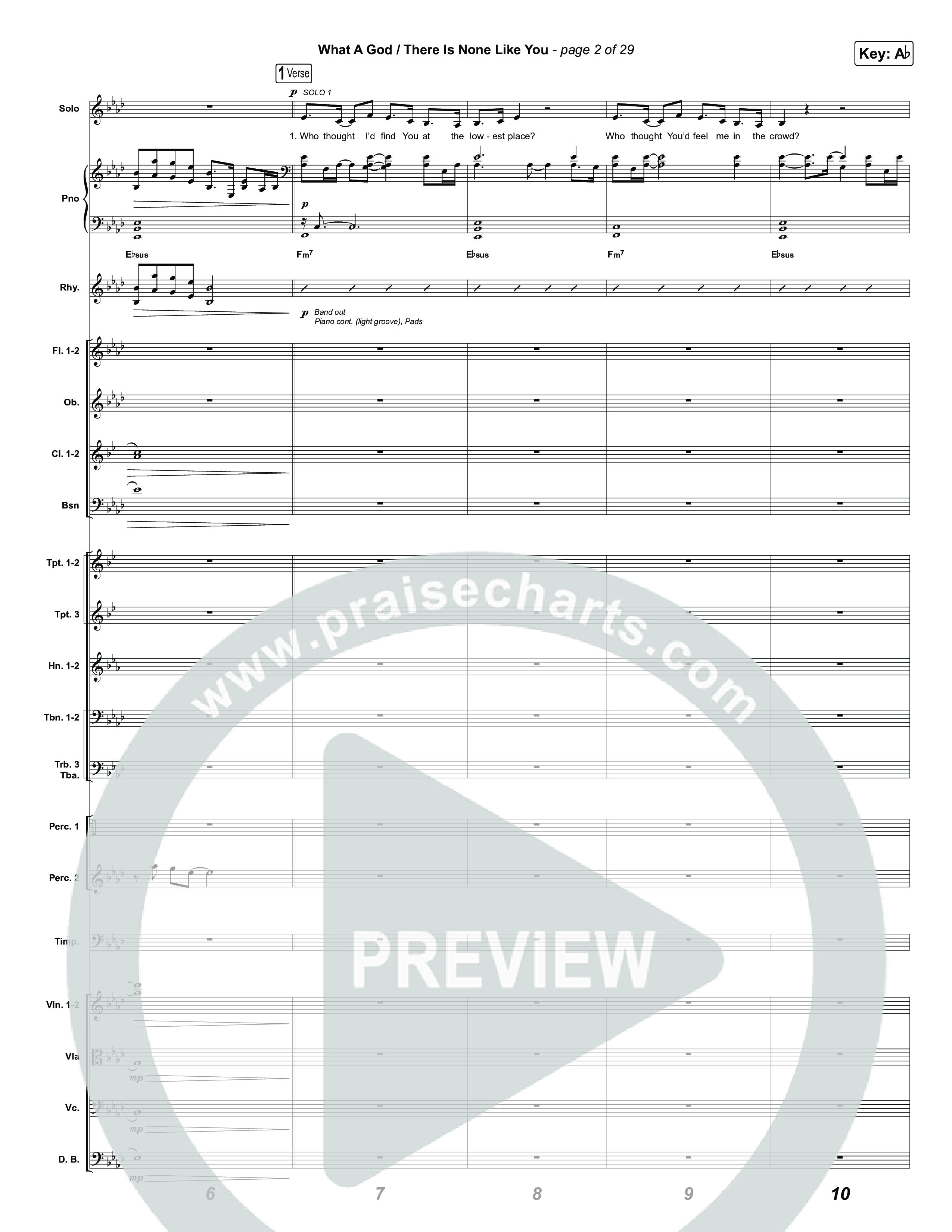 What A God / There Is None Like You (Choral/SATB) Conductor's Score (Travis Cottrell / Brooke Voland / Arr. Mason Brown)