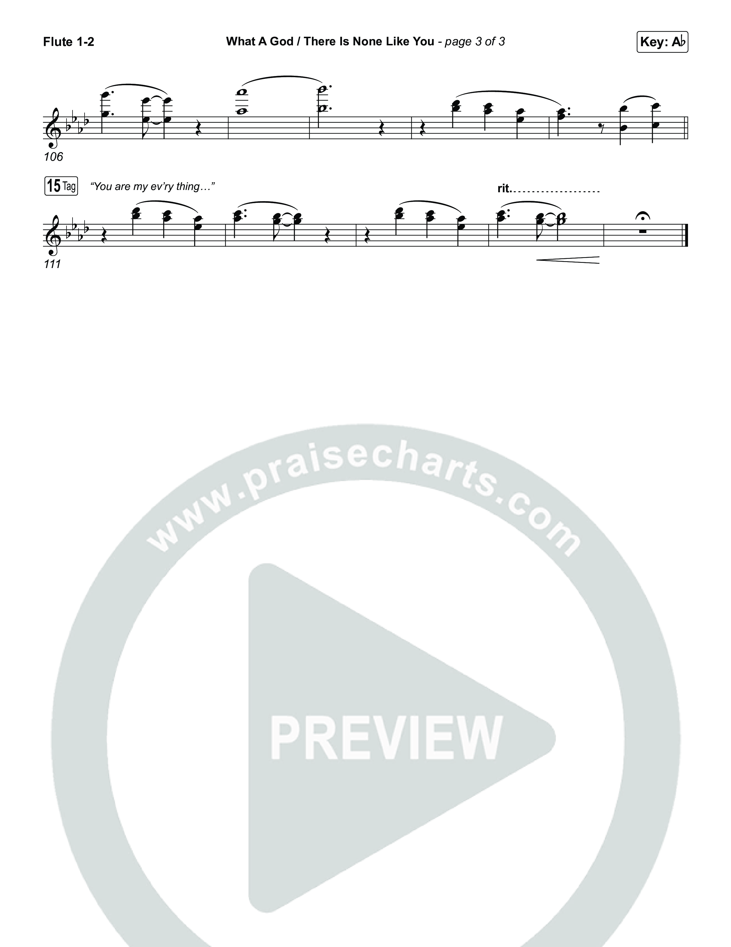 What A God / There Is None Like You (Choral/SATB) Flute 1,2 (Travis Cottrell / Brooke Voland / Arr. Mason Brown)