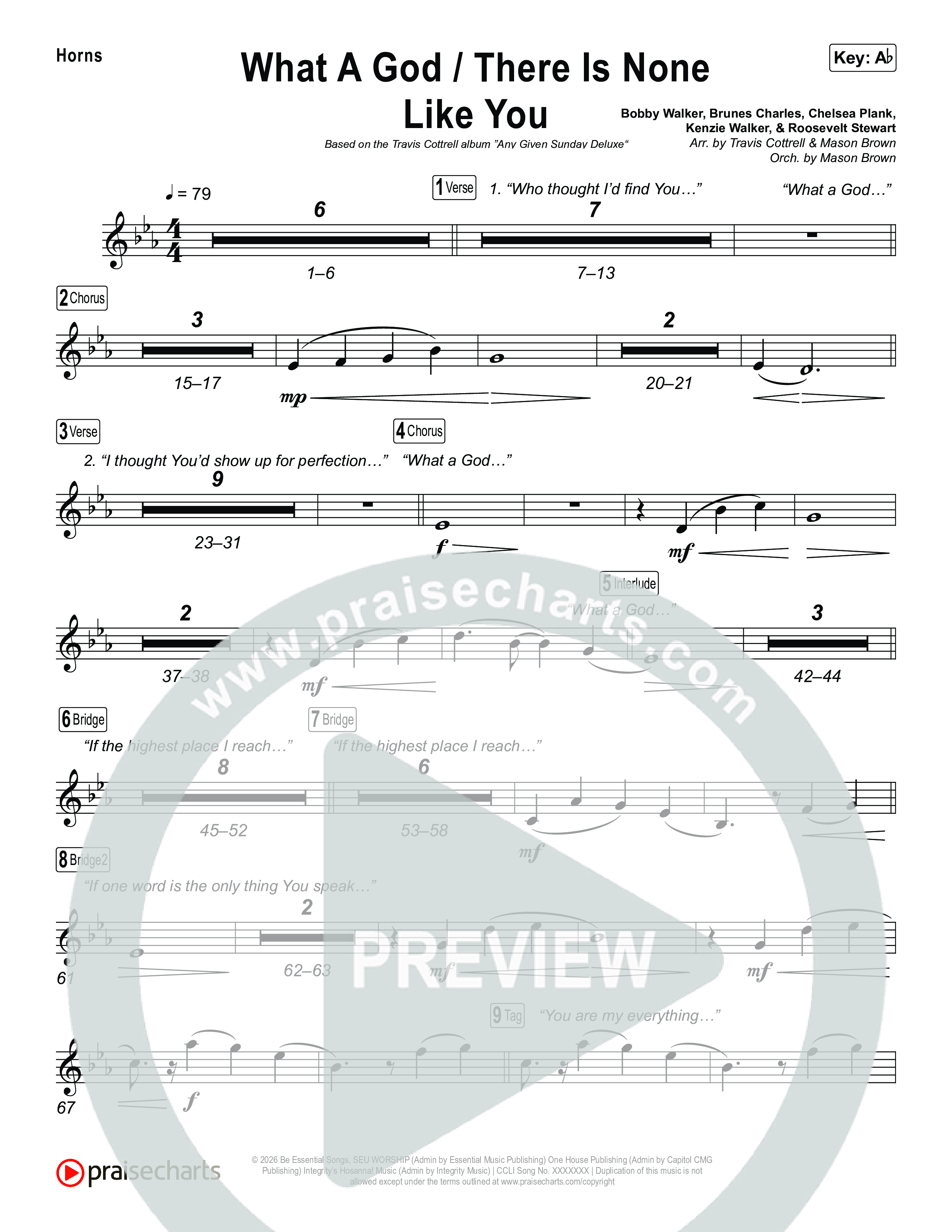 What A God / There Is None Like You (Choral/SATB) Brass Pack (Travis Cottrell / Brooke Voland / Arr. Mason Brown)