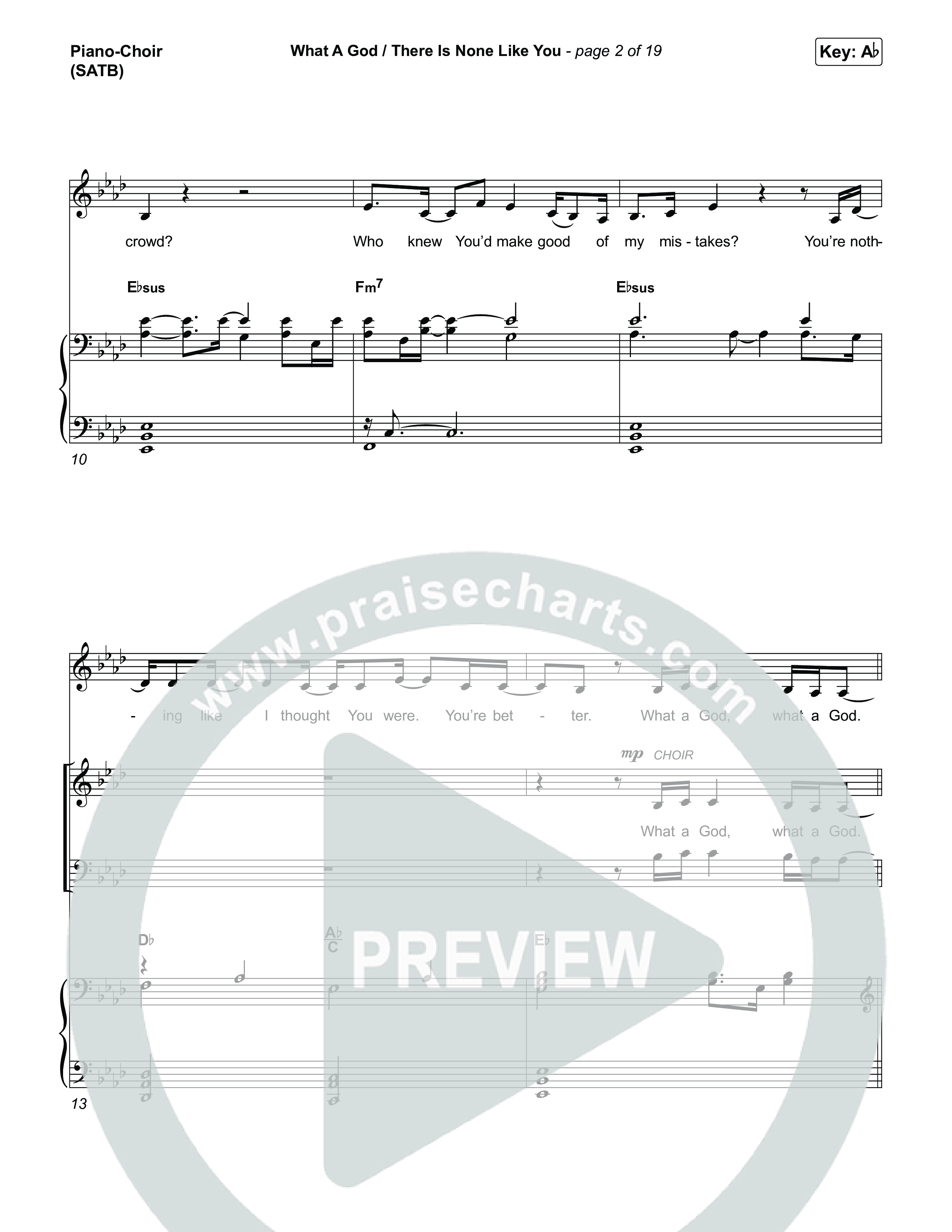What A God / There Is None Like You (Choral/SATB) Piano/Vocal (SATB) (Travis Cottrell / Brooke Voland / Arr. Mason Brown)