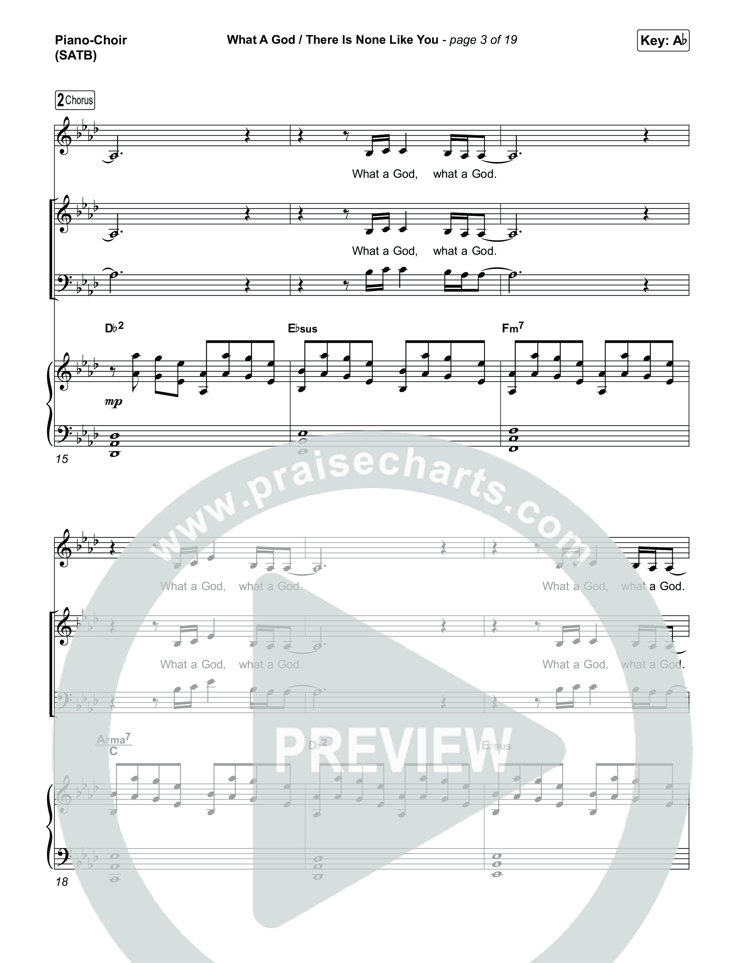 What A God / There Is None Like You (Choral/SATB) Piano/Vocal (SATB) (Travis Cottrell / Brooke Voland / Arr. Mason Brown)