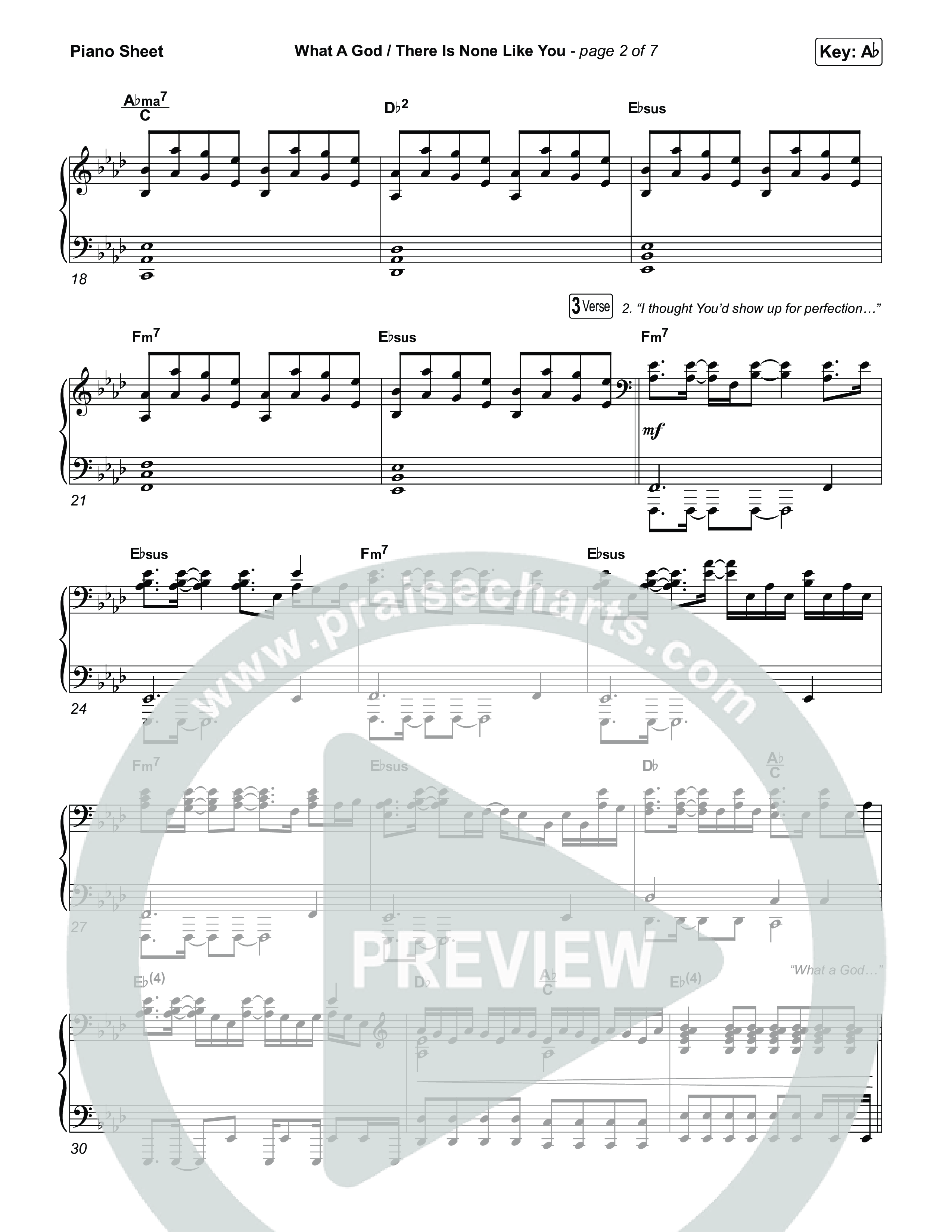 What A God / There Is None Like You (Choral/SATB) Piano Sheet (Travis Cottrell / Brooke Voland / Arr. Mason Brown)