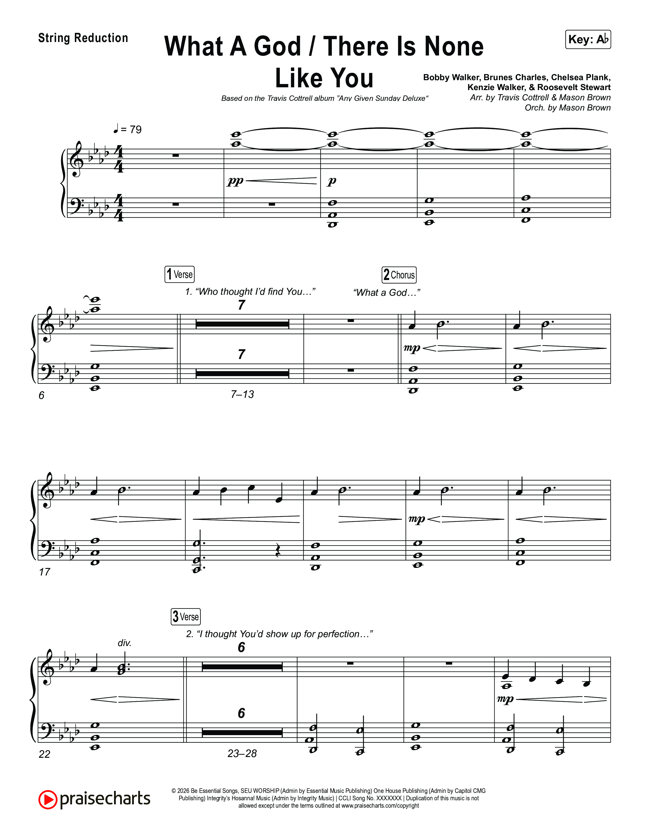 What A God / There Is None Like You (Choral/SATB) String Reduction (Travis Cottrell / Brooke Voland / Arr. Mason Brown)