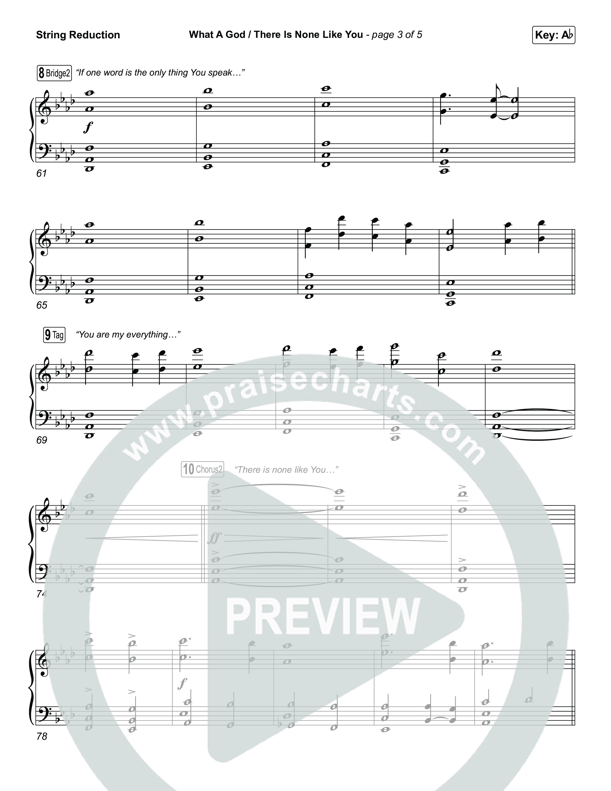 What A God / There Is None Like You (Choral/SATB) String Reduction (Travis Cottrell / Brooke Voland / Arr. Mason Brown)