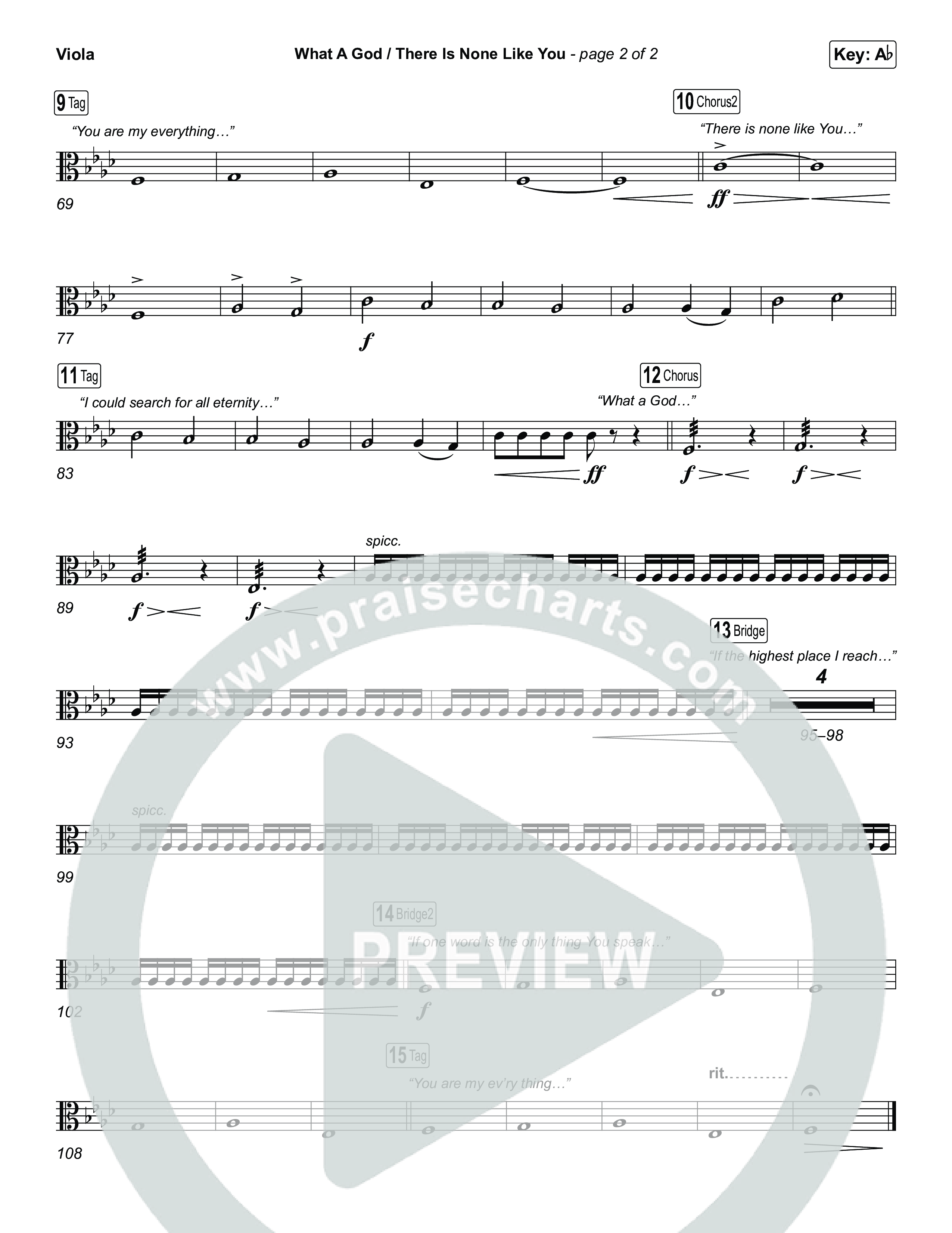 What A God / There Is None Like You (Choral/SATB) Viola (Travis Cottrell / Brooke Voland / Arr. Mason Brown)
