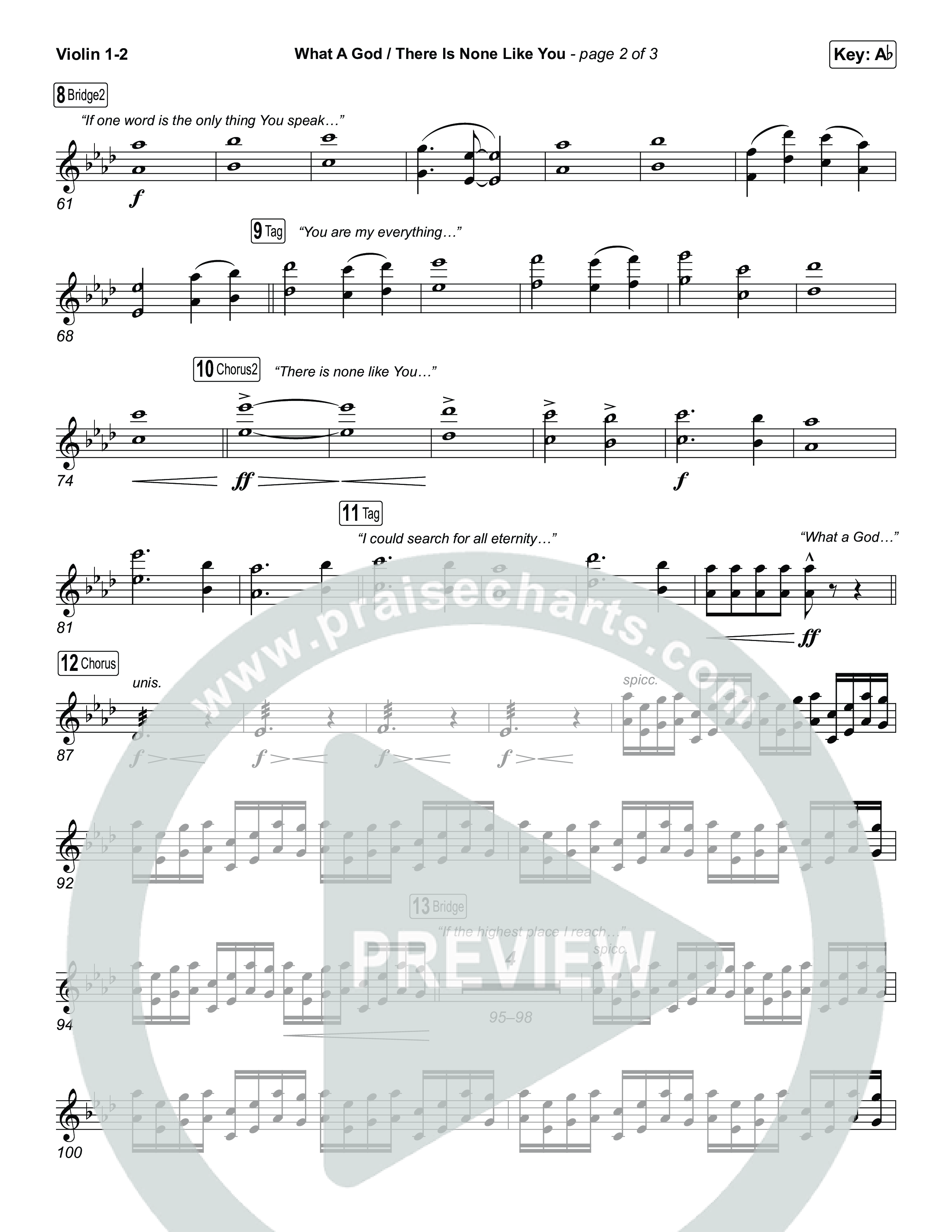 What A God / There Is None Like You (Choral/SATB) String Pack (Travis Cottrell / Brooke Voland / Arr. Mason Brown)