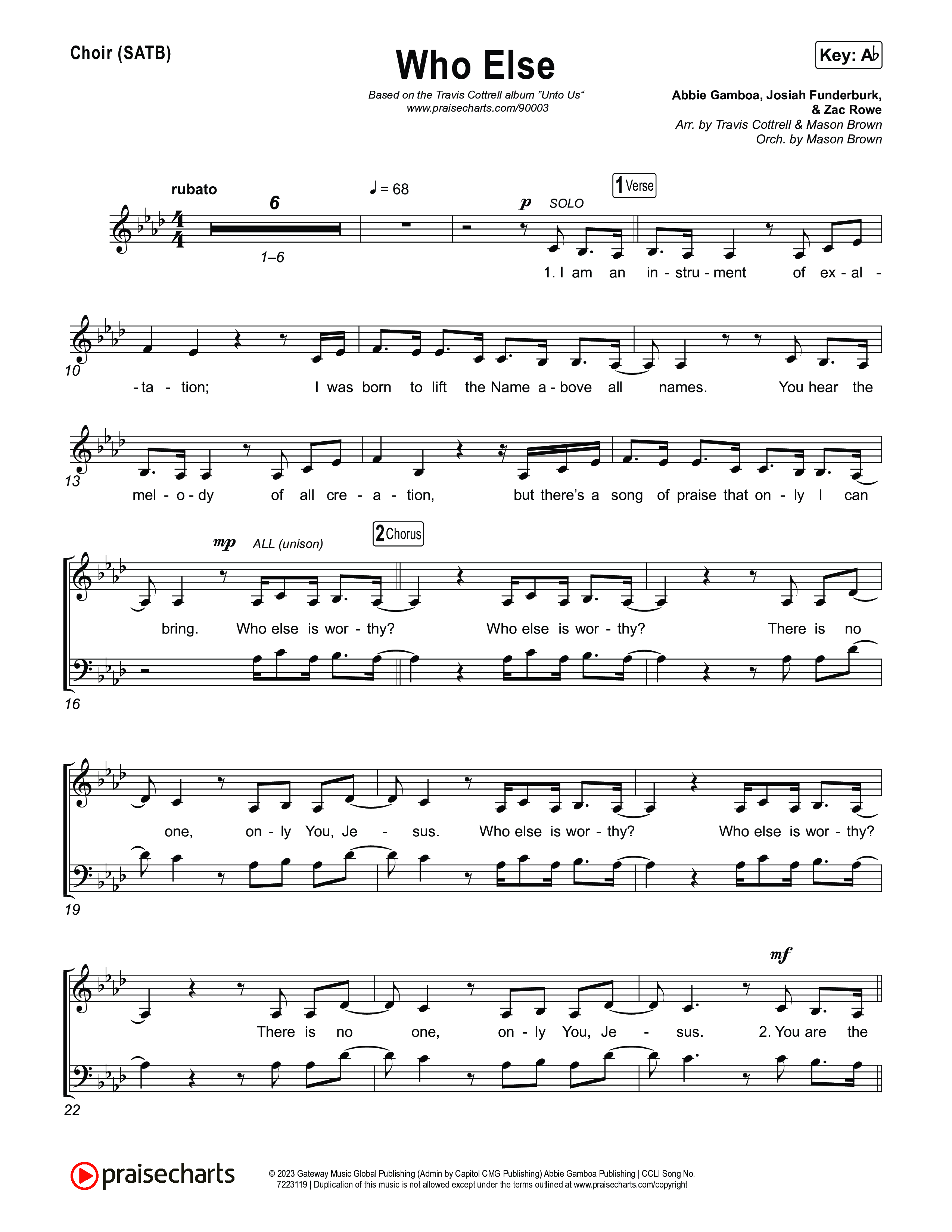 Unto Us (7 Song Choral Collection) Choir Sheets (SATB) (Travis Cottrell / Brooke Voland / Cheryl Stark / Arr. Mason Brown)